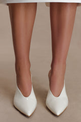 Emerson Patent Faux Leather Point Heel - Ivory