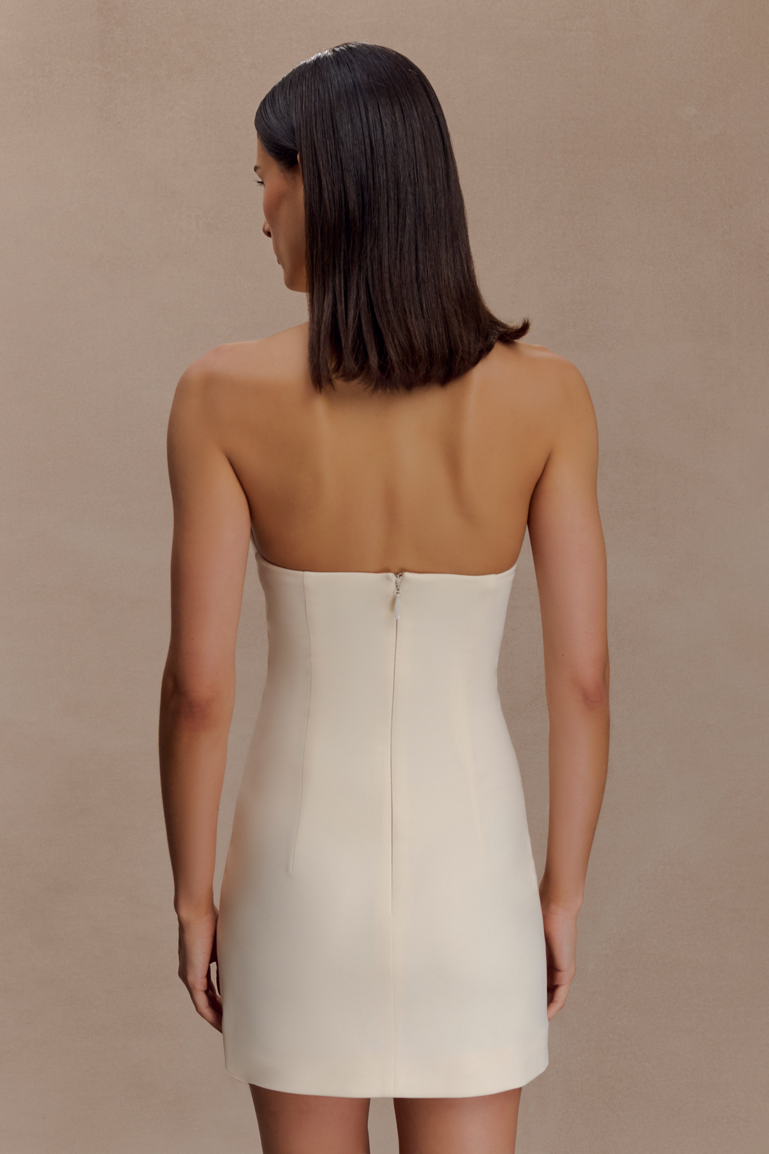 Christina Cross Over Mini Dress - Buttercream