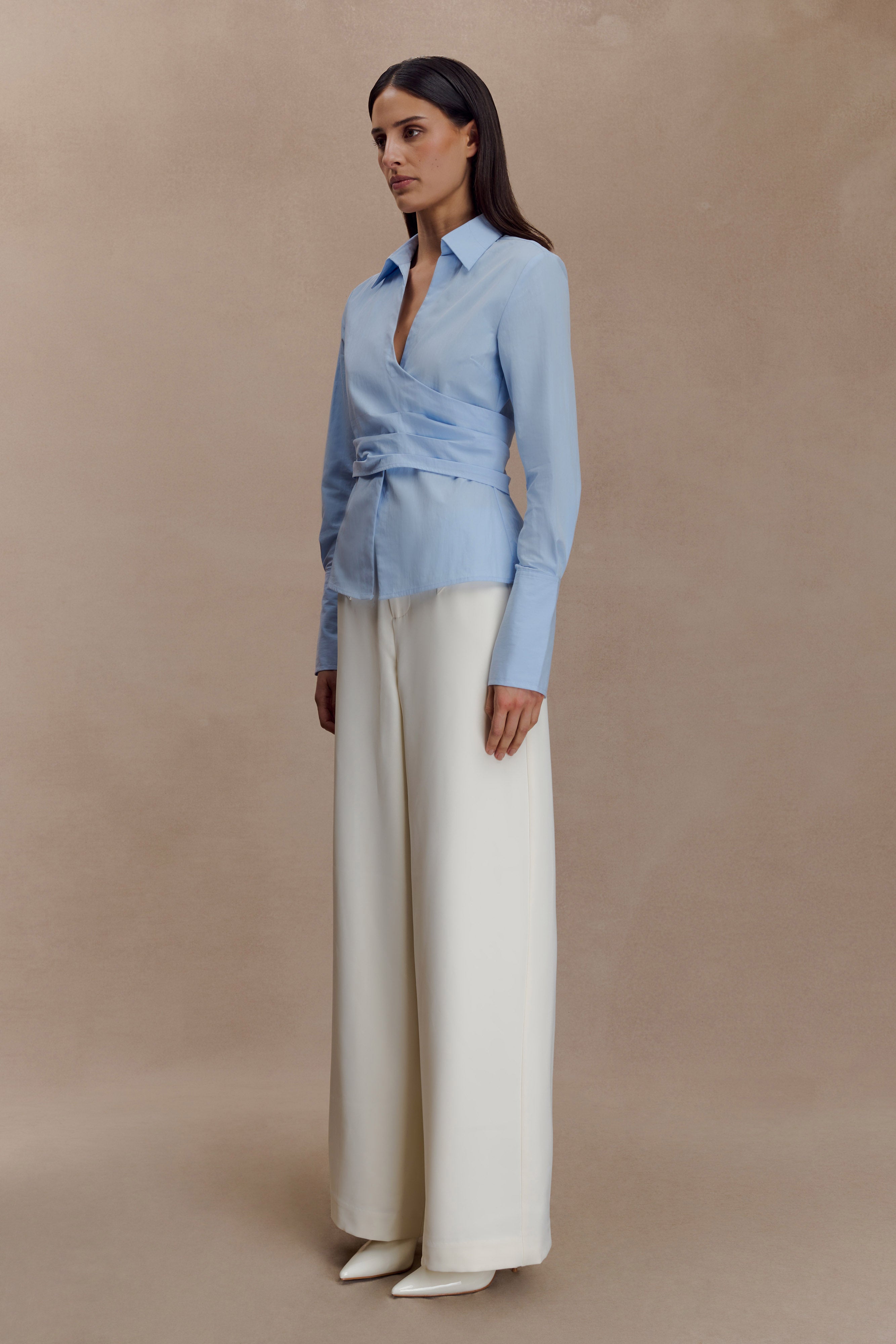 Arlo Wide Leg Suiting Trouser - Ivory