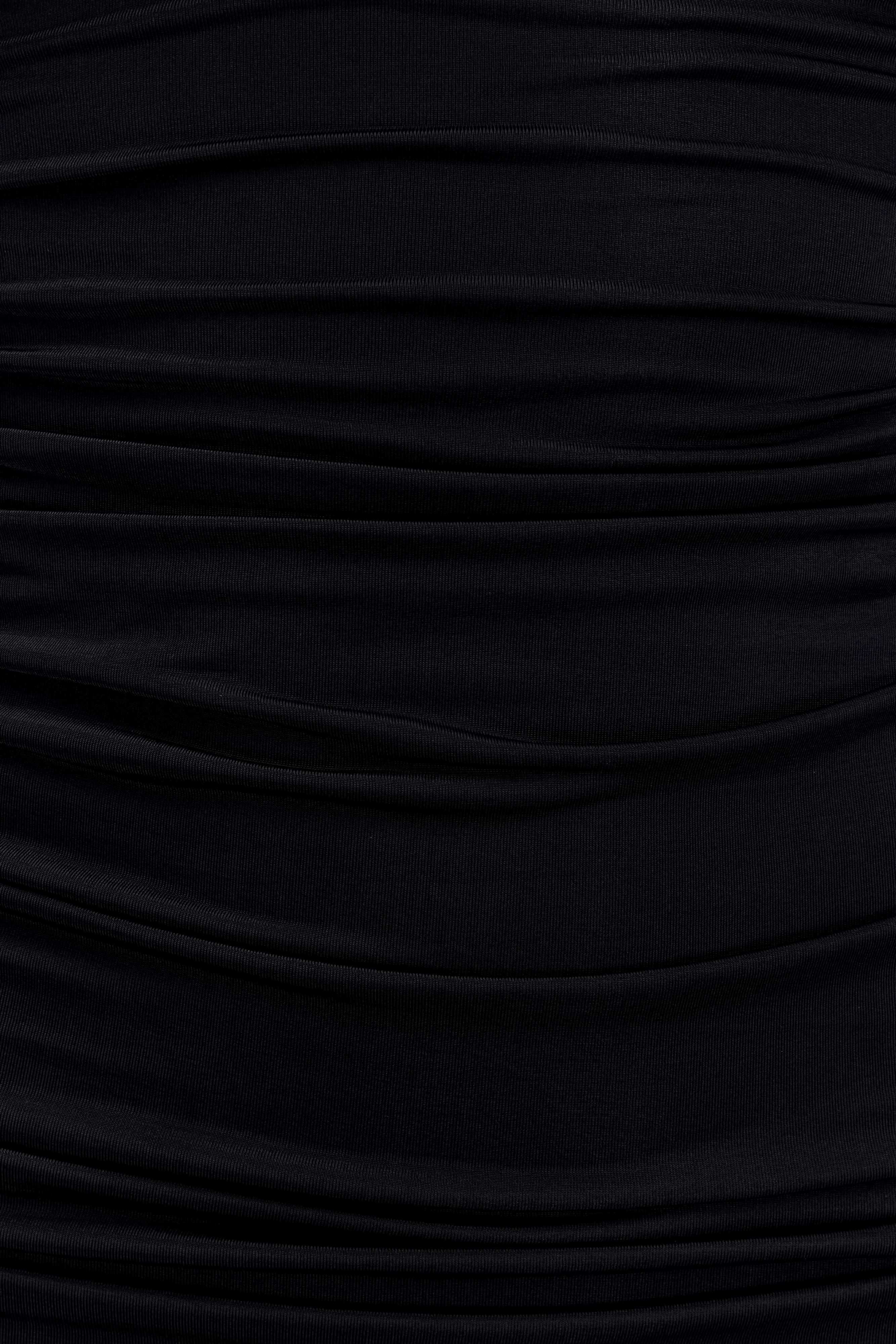 Hayden Long Sleeve Plunge Mini Dress - Black