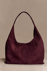 Hazel Slouchy Suede Bag - Burgundy