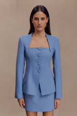 Christel Suiting Fitted Blazer - Ocean Blue