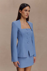 Gina Suiting Mini Skirt - Ocean Blue