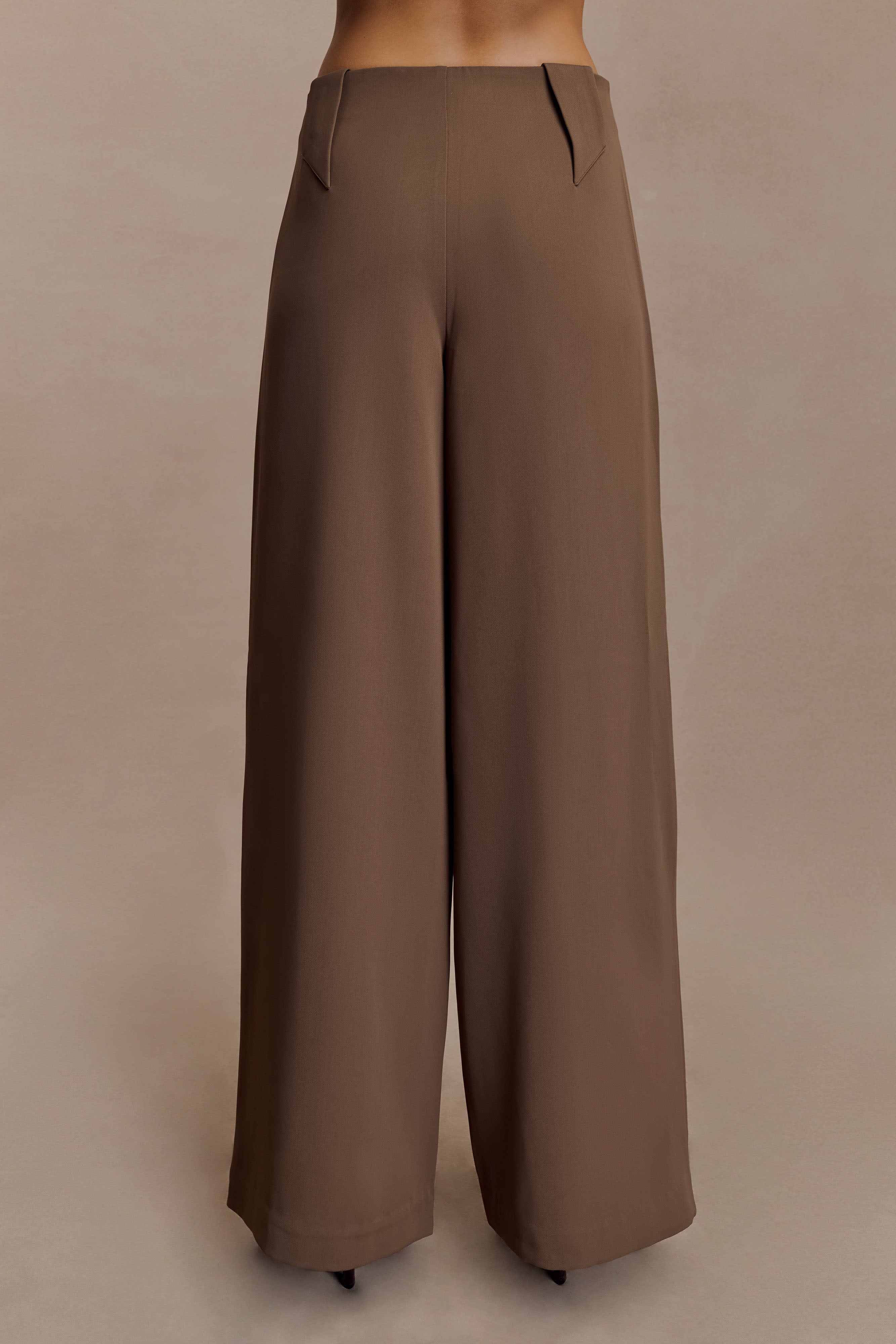 Arlo Wide Leg Suiting Trouser - Cacao Brown