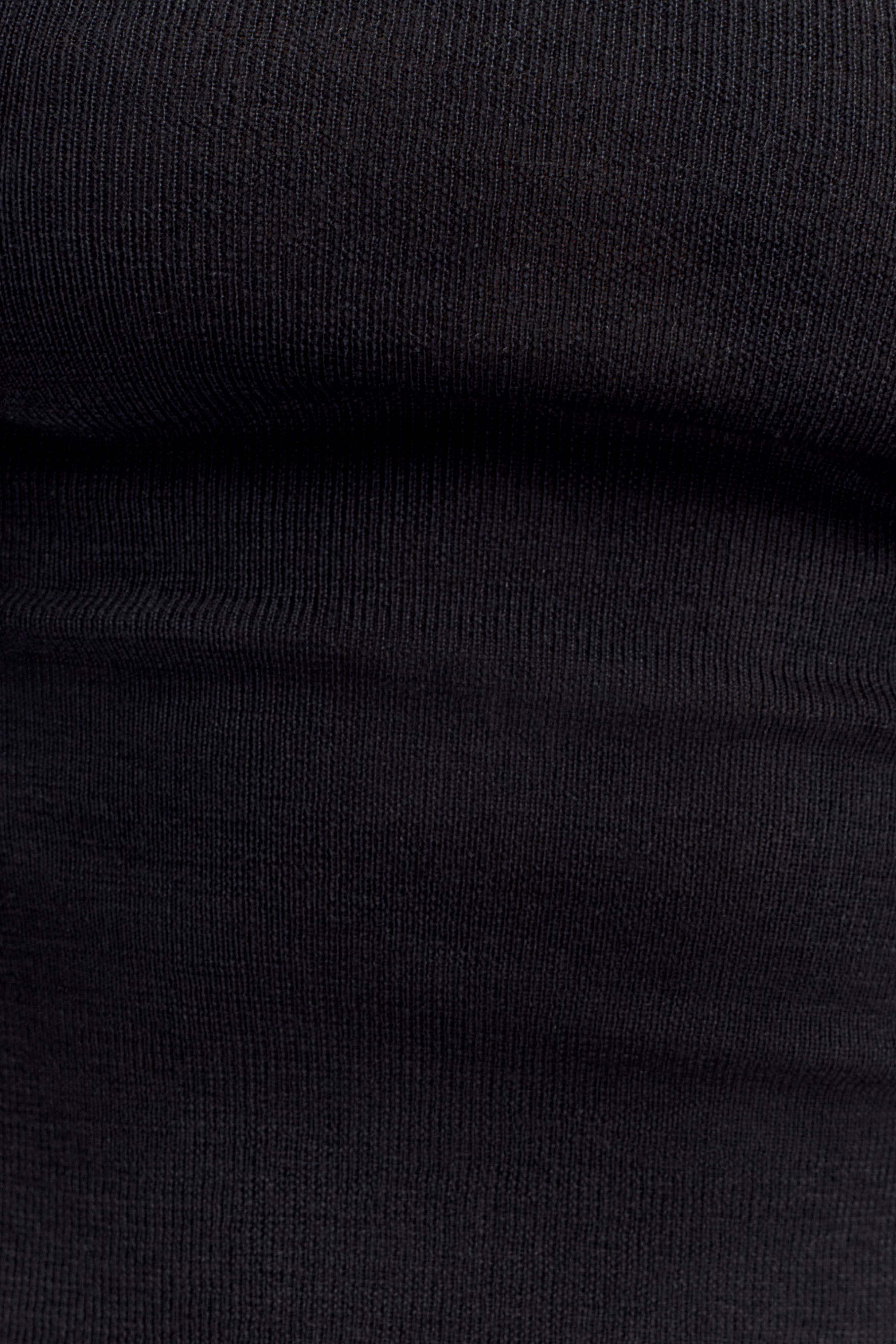 Paedyn Merino Wool Ribbed Long Sleeve Top - Black