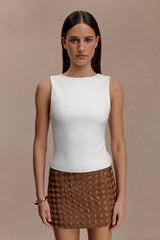 Cordia Satin Mini Skirt - Chocolate