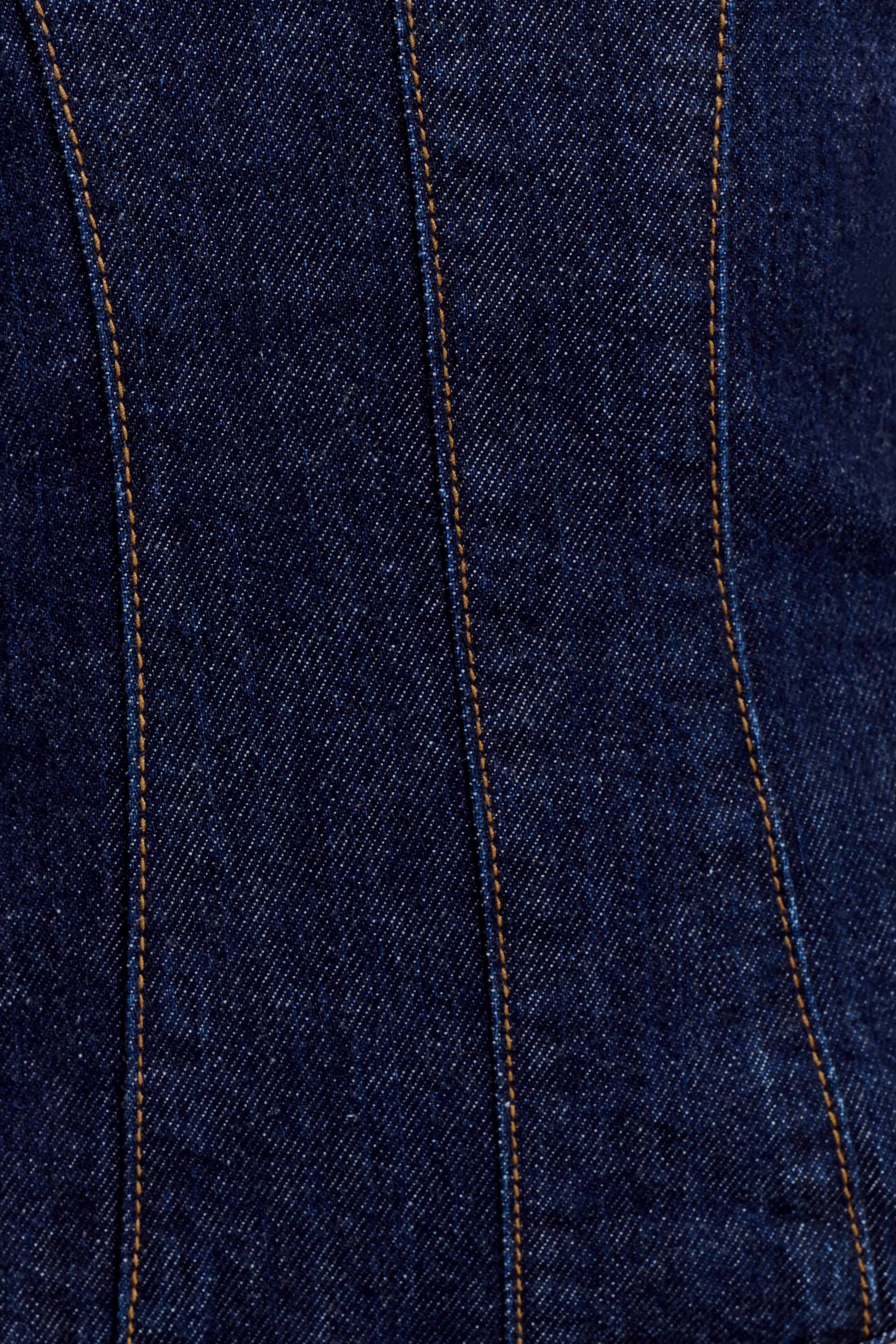 Amila Denim Cupped Maxi Dress - Indigo Blue