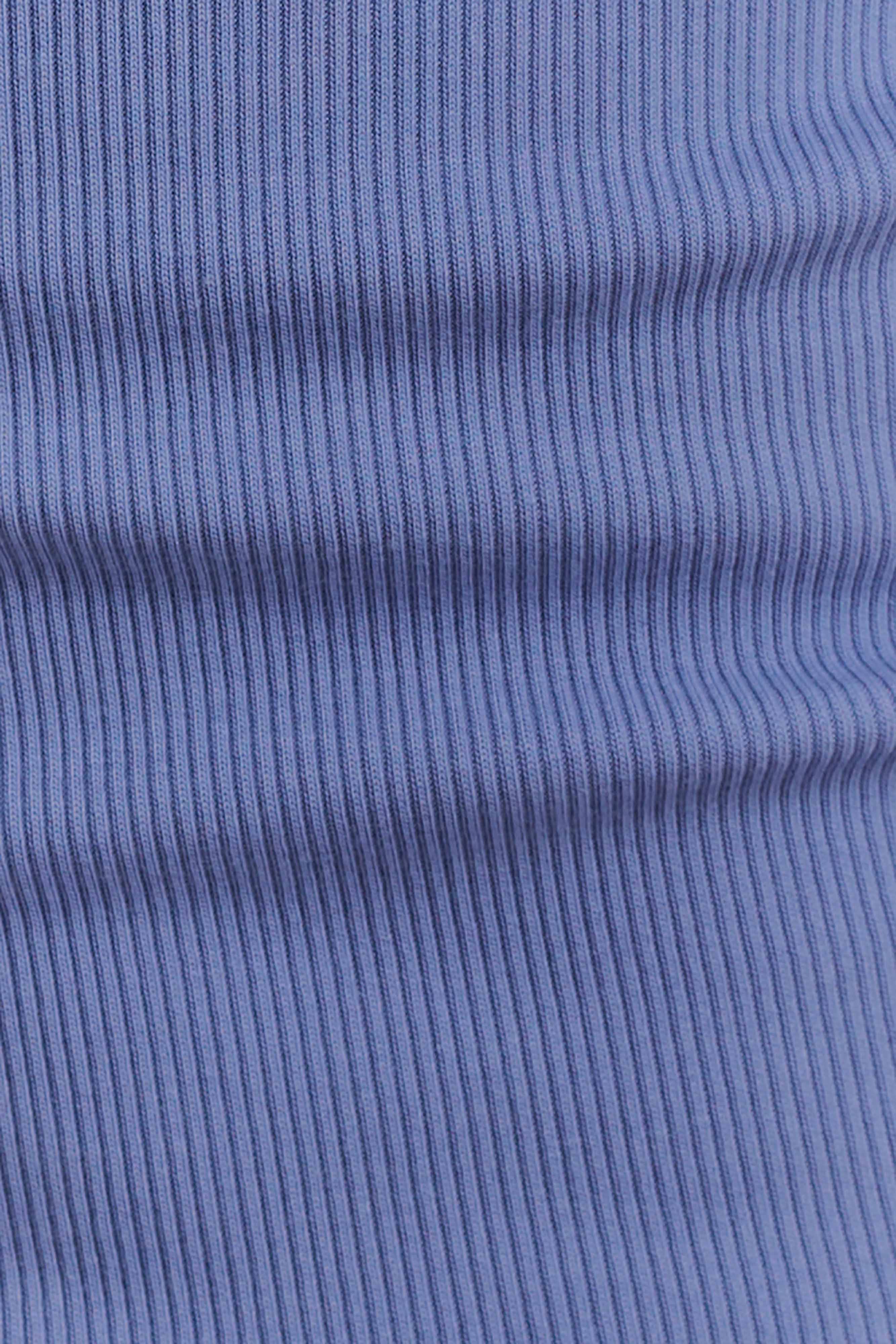 Aisling Ribbed Square Neck Sleeveless Top - Cornflower Blue