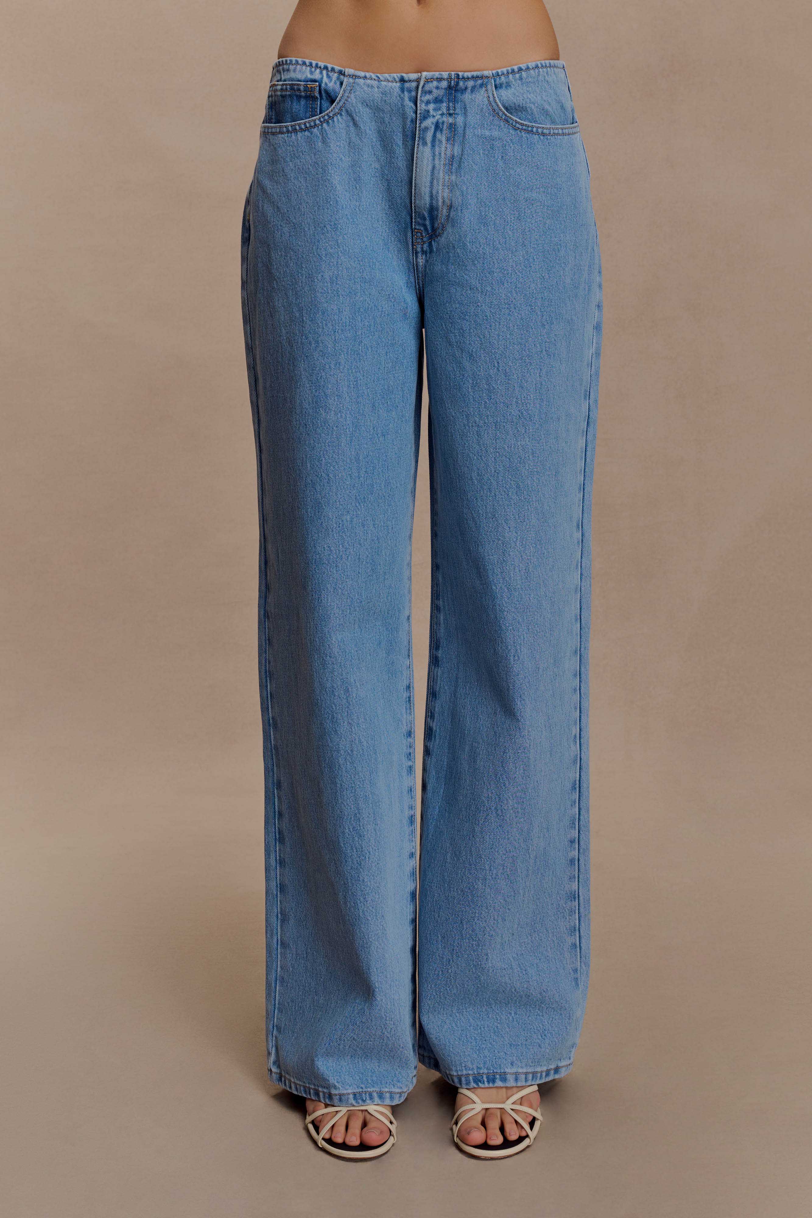 Caitlin Mid Rise Denim Jeans - Classic Blue