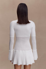 Adena Pointelle Knit Mini Dress - Ivory