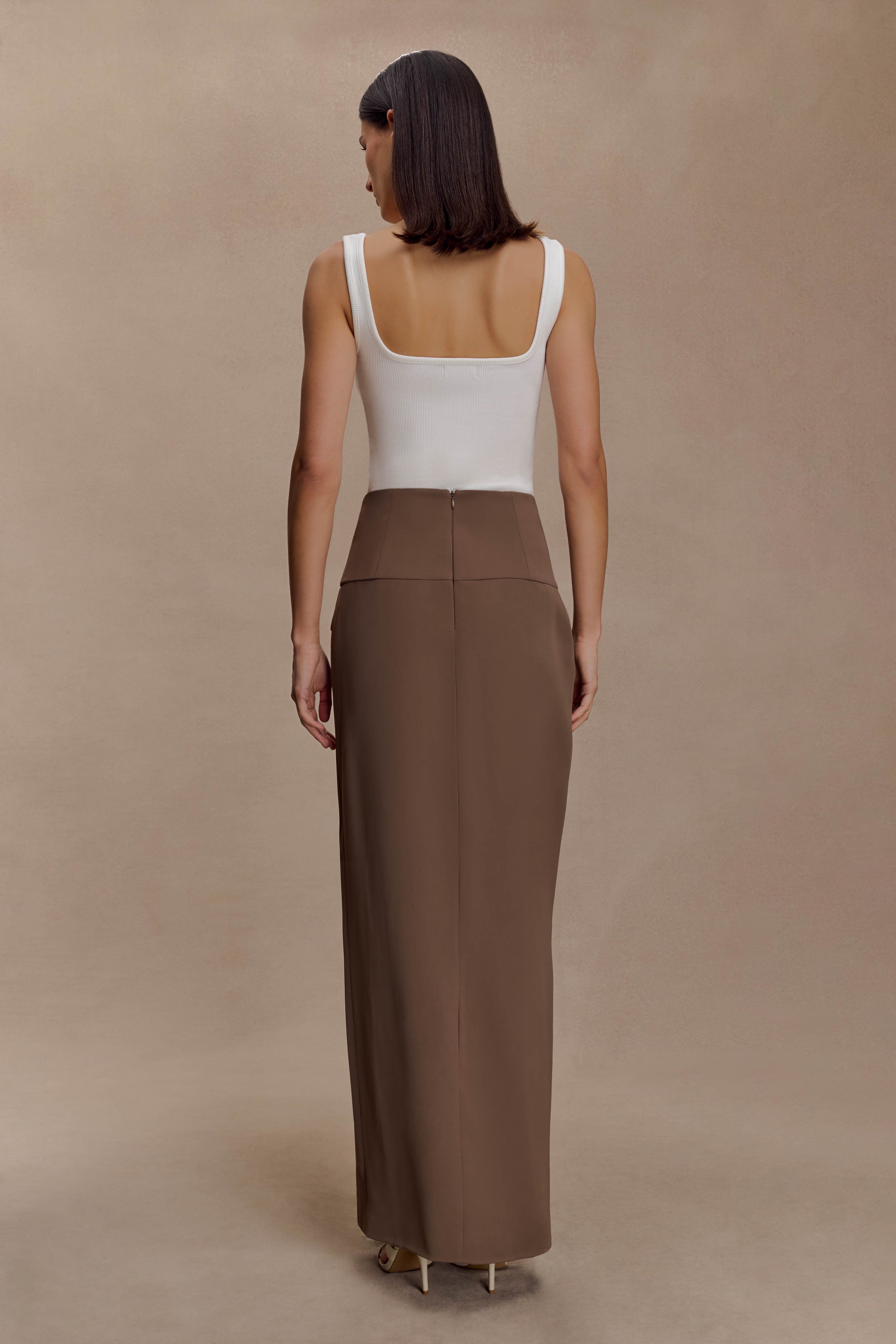 Aisling Ribbed Square Neck Sleeveless Top - Ivory