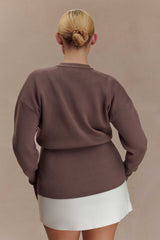 Amanda Statement Button Knit Cardigan - Cacao Brown