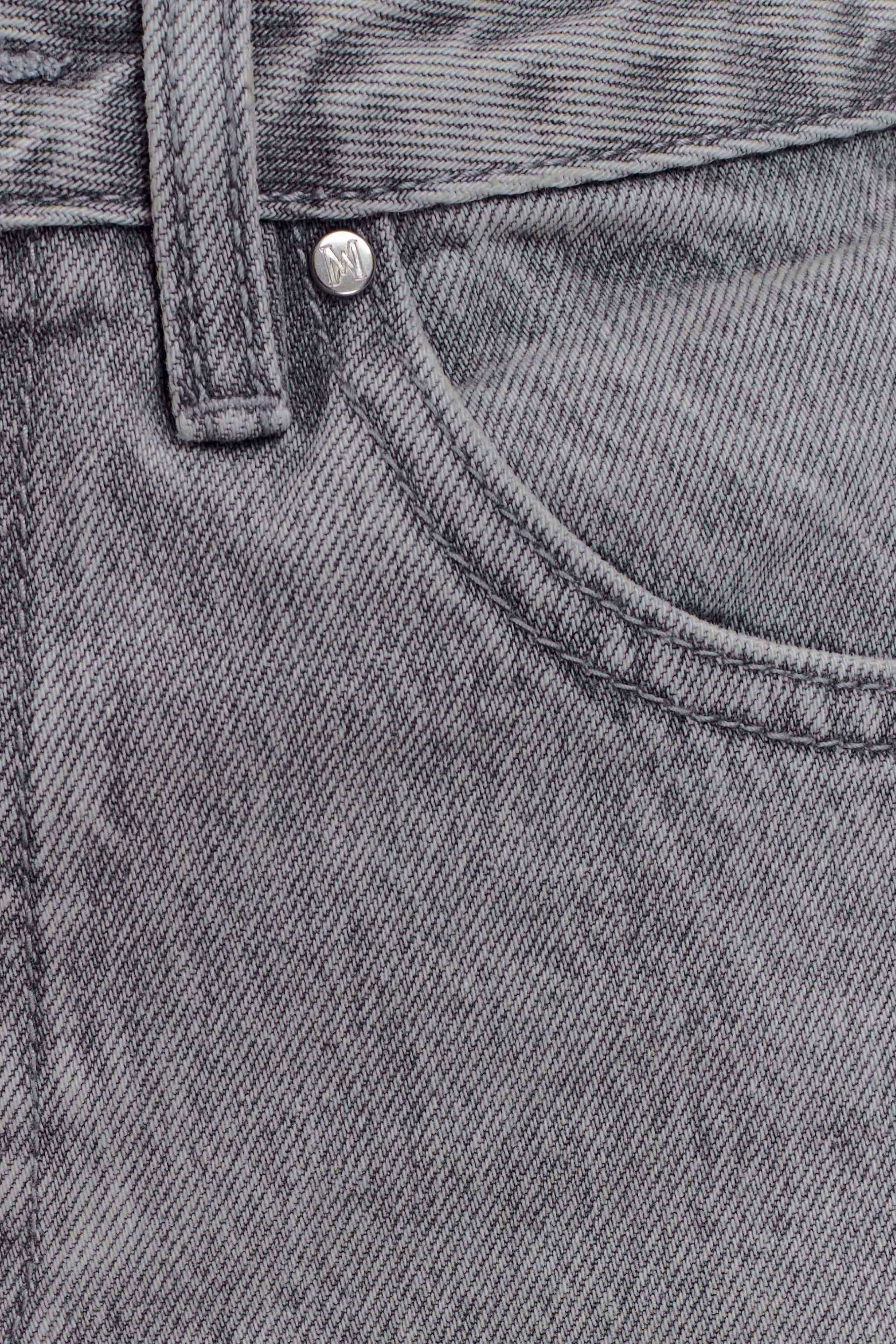 Georgette Mid Rise Paneled Denim Jeans - Grey