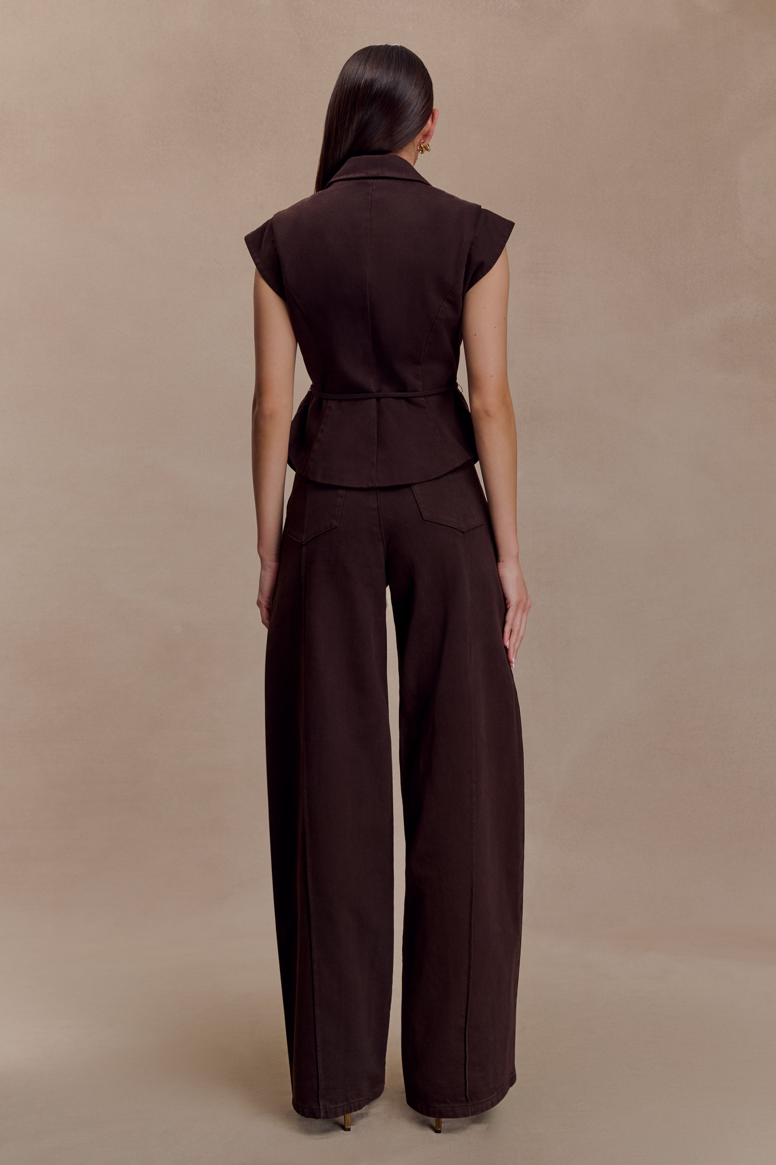 Beatrix High Rise Denim Jeans - Chocolate