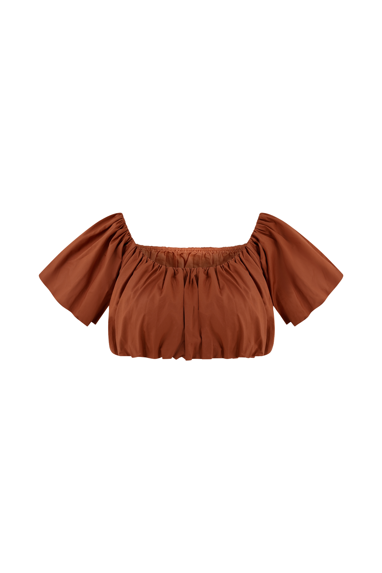 Autumn Off Shoulder Bubble Top - Burnt Orange