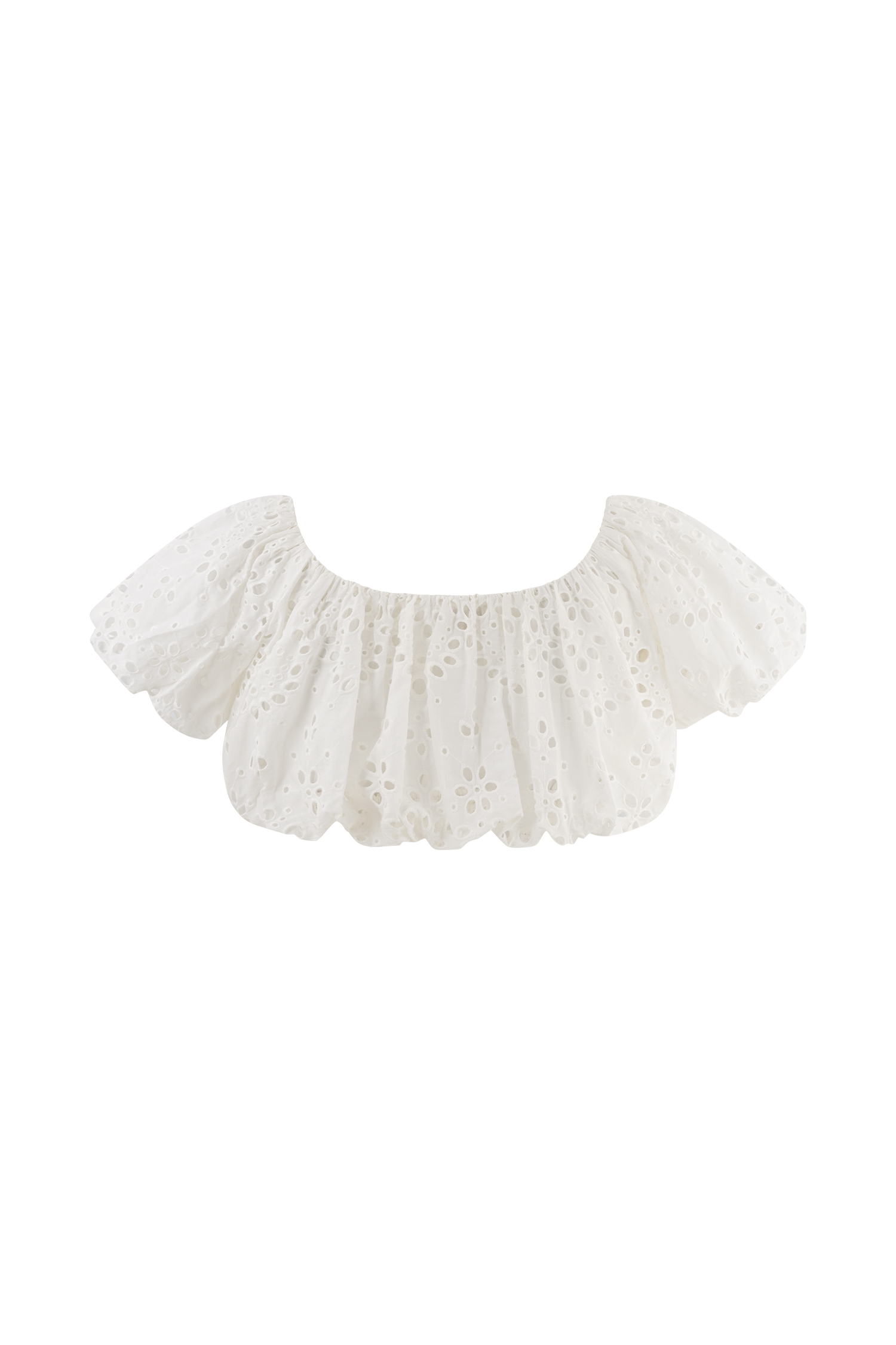 Autumn Off Shoulder Broderie Top - White