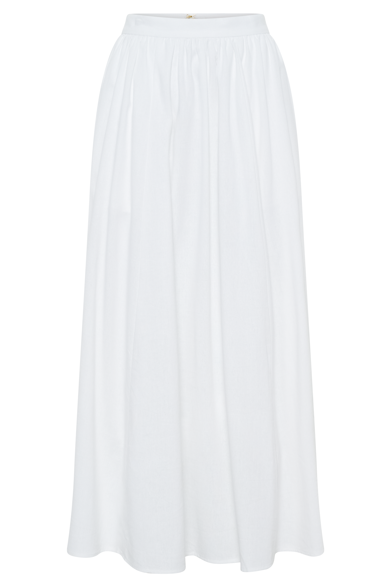 Clarence Linen A-Line Maxi Skirt - White