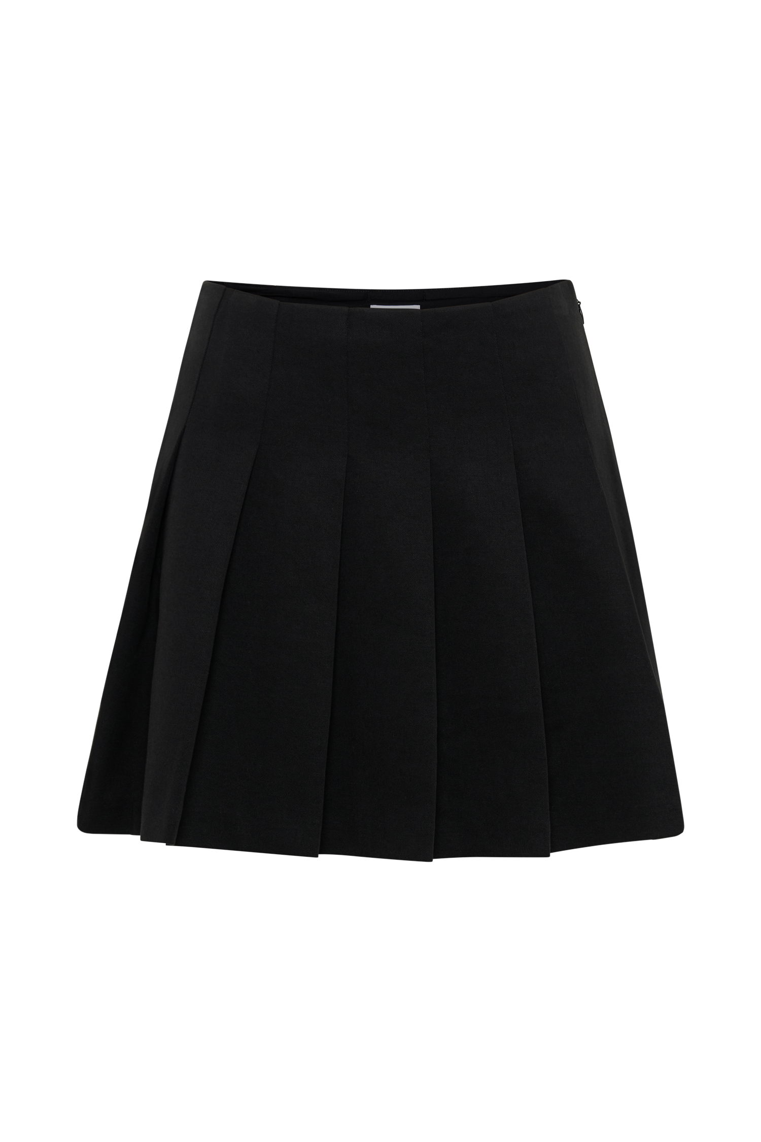 Julianna Cotton Pleated Mini Skirt - Black