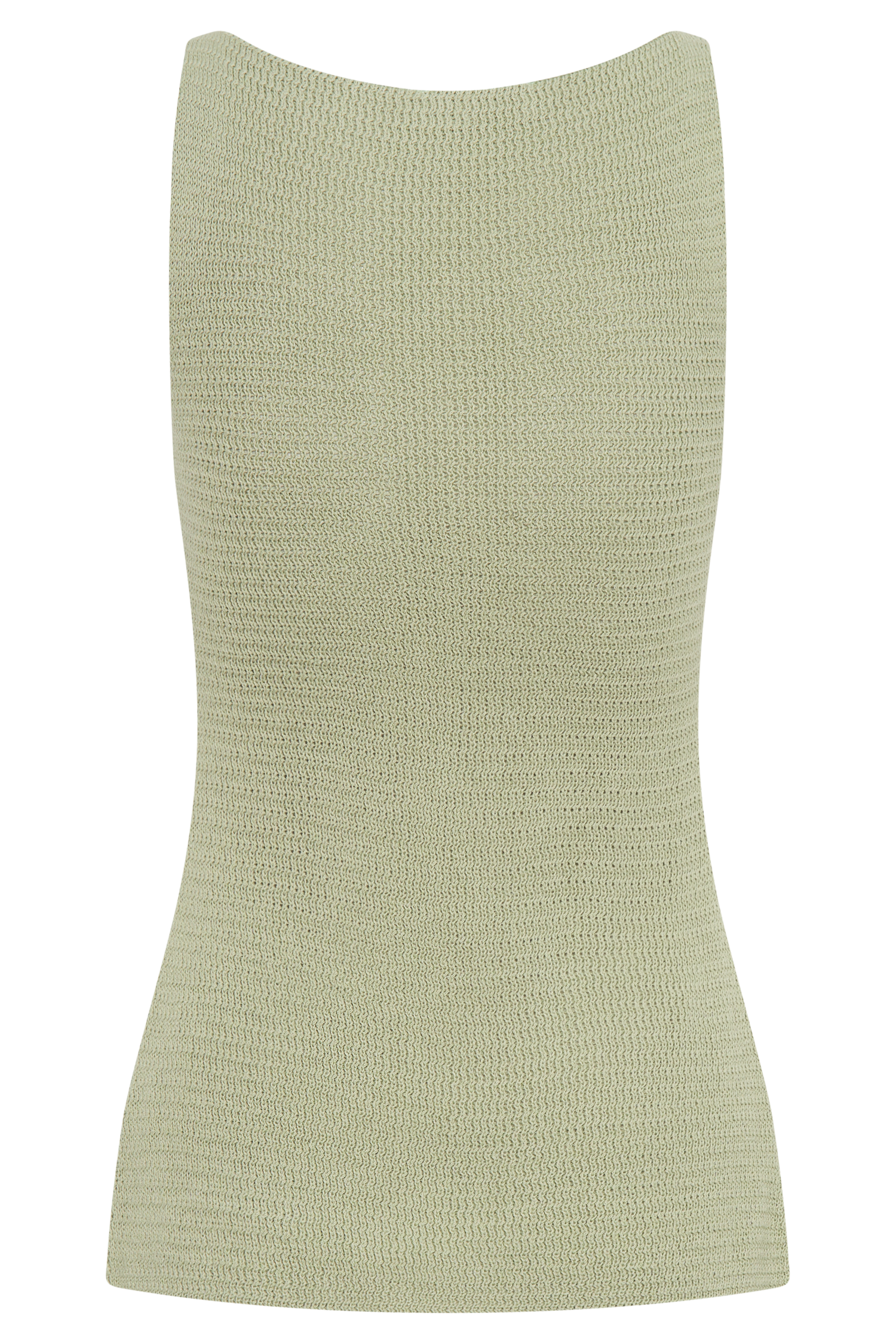 Ridley Knit Tank Top With Split - Pastel Green
