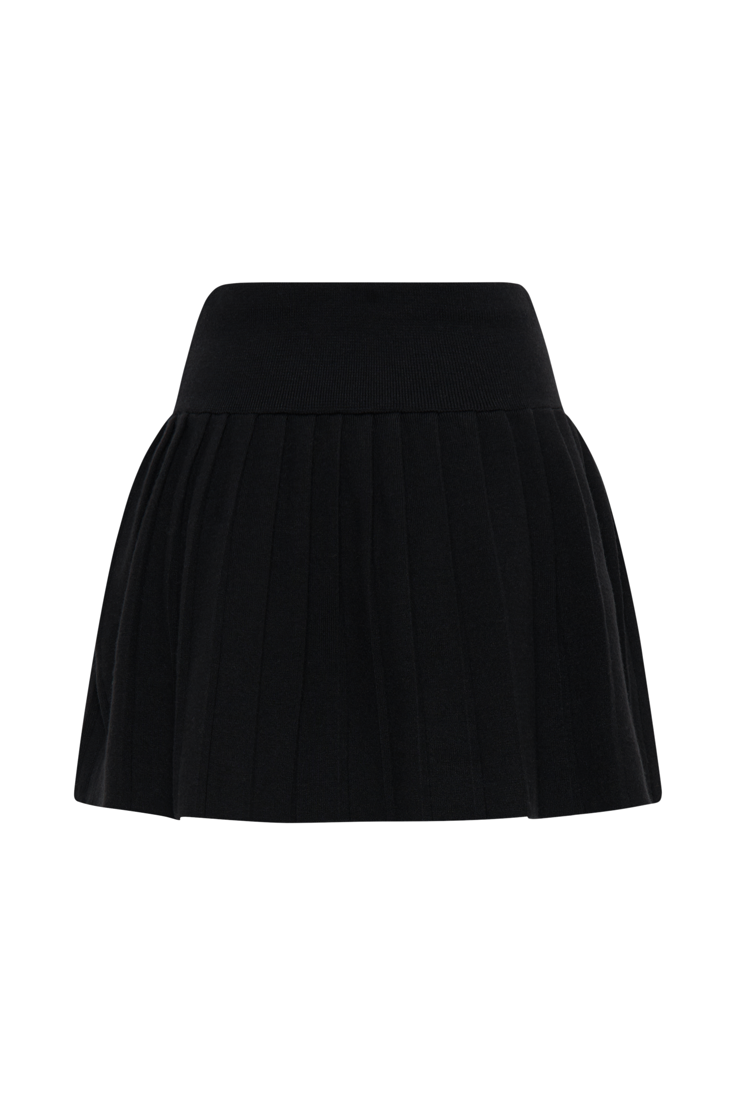 Beverly Knit Pleated Mini Skirt - Black