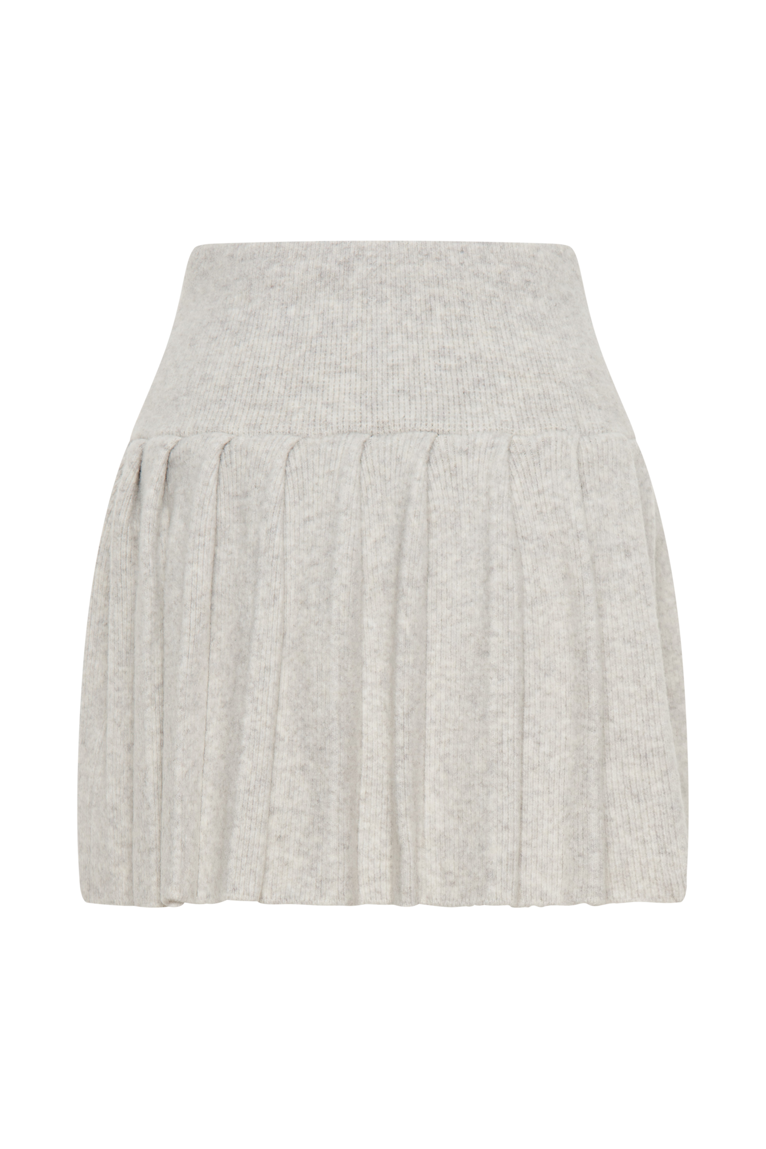 Dionne Pleated Knit Mini Skirt - Heather Grey Marle
