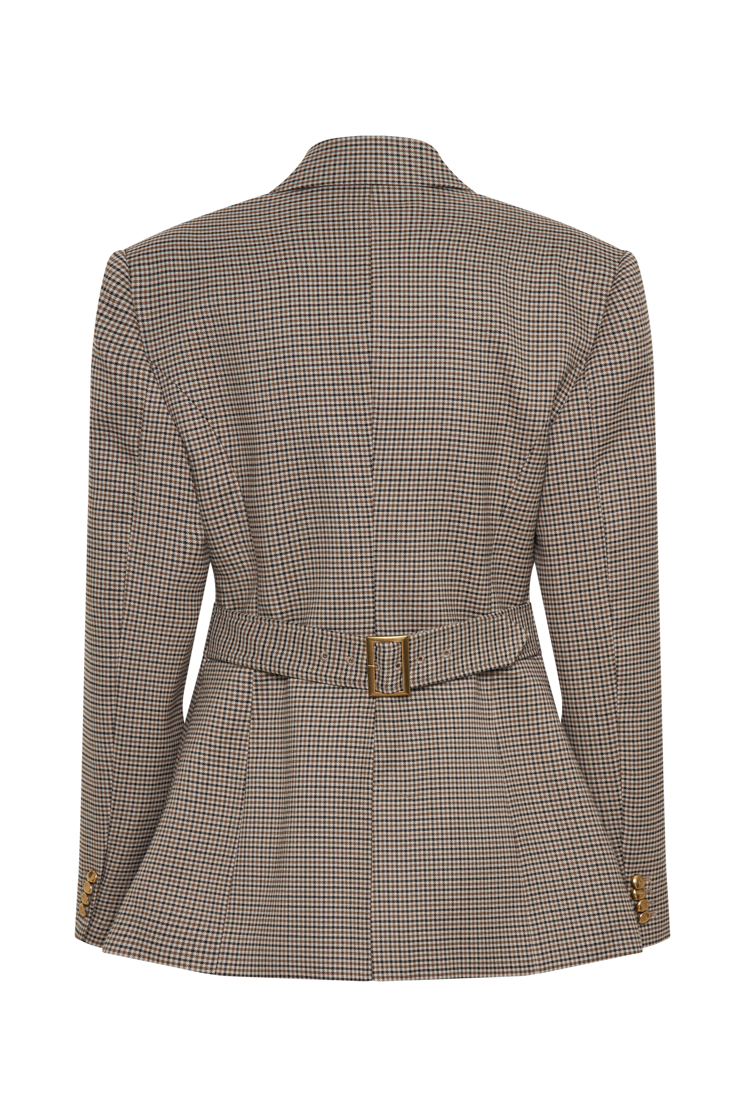Mila Shaped Blazer - Tan Check