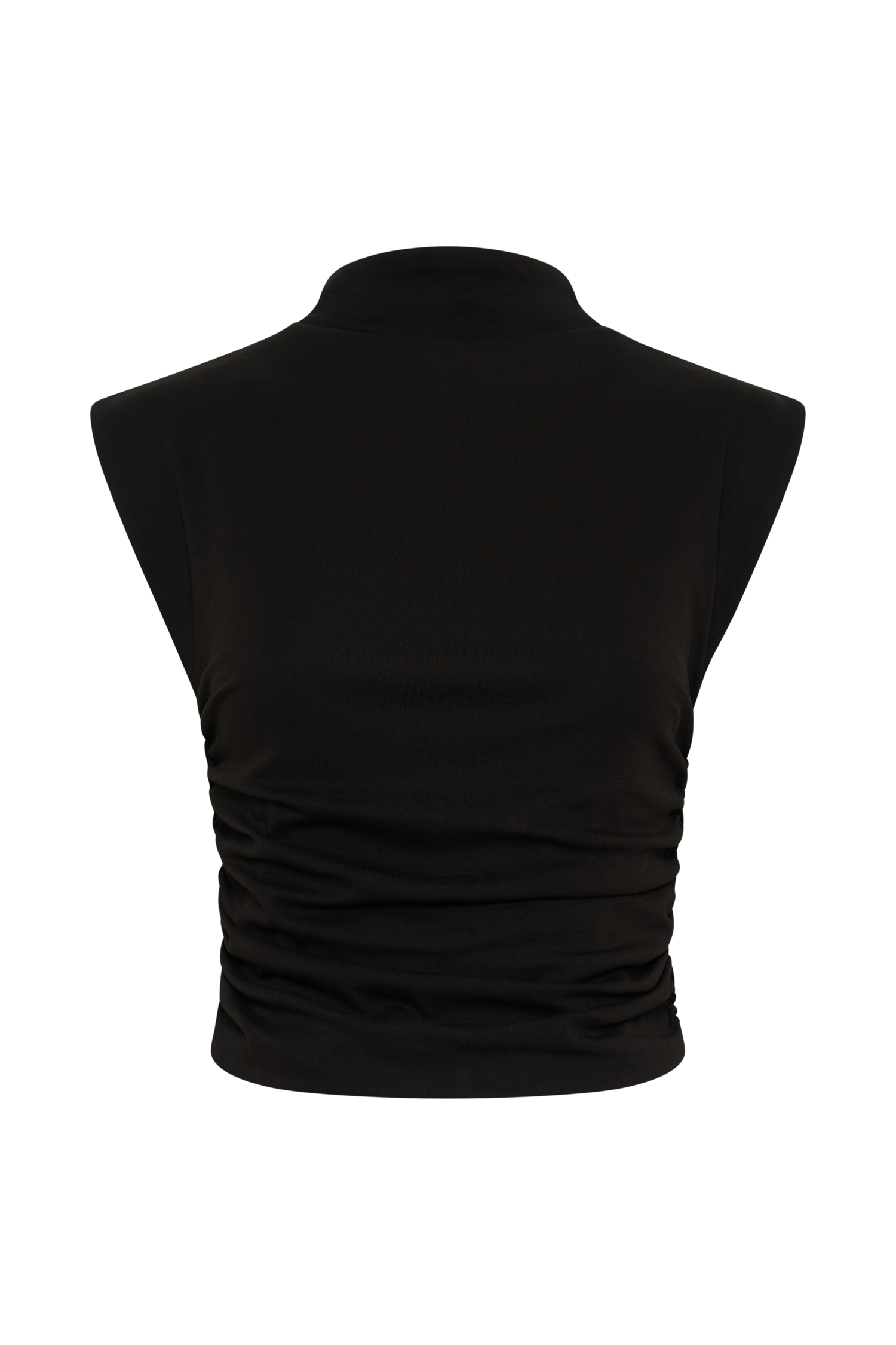 Ellia High Neck Sleeveless Top - Black