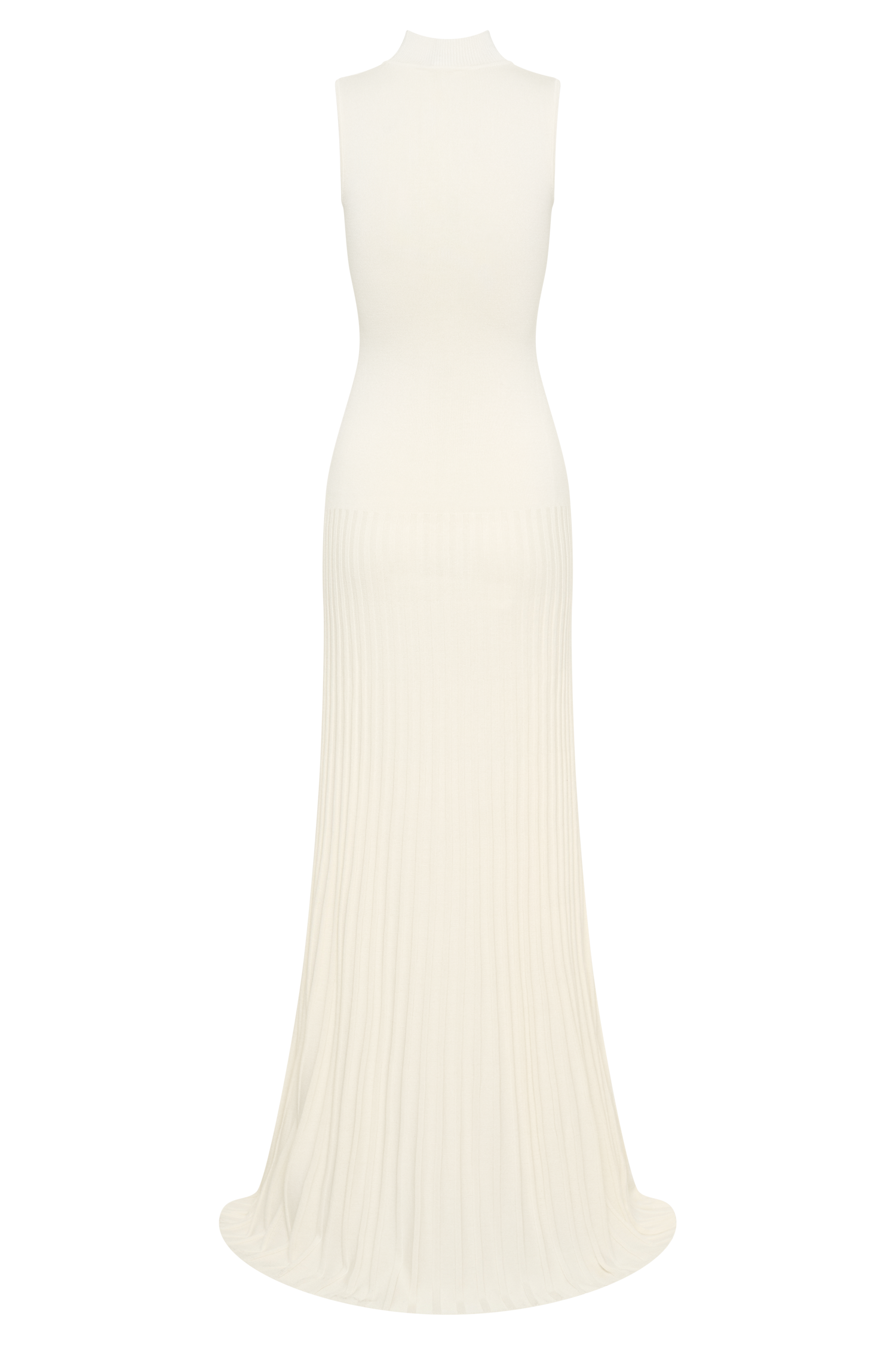Mavis High Neck Pleated Maxi Dress - Ivory