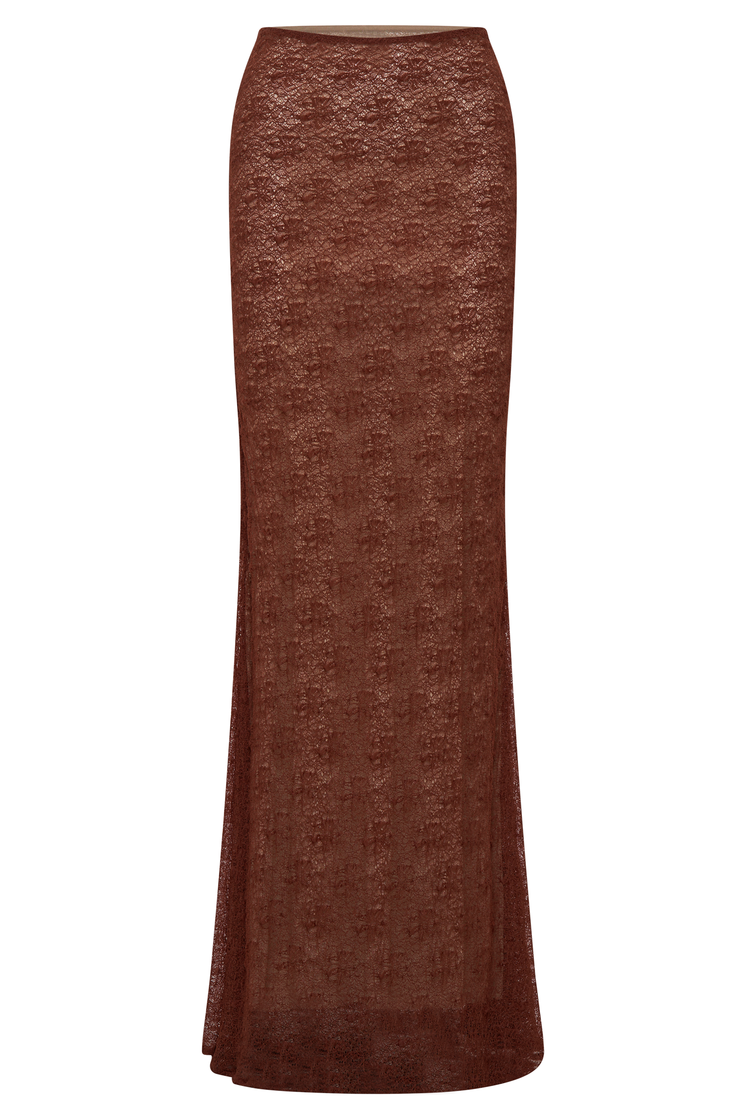 Robyn Sheer Lace Maxi Skirt - Chilli