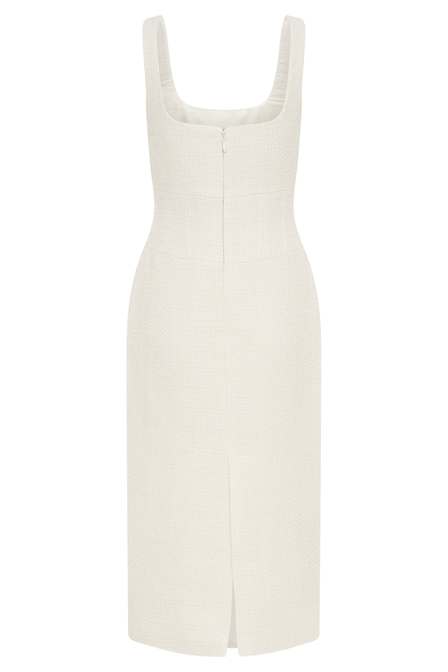 Calder Tweed Midi Dress - Ivory