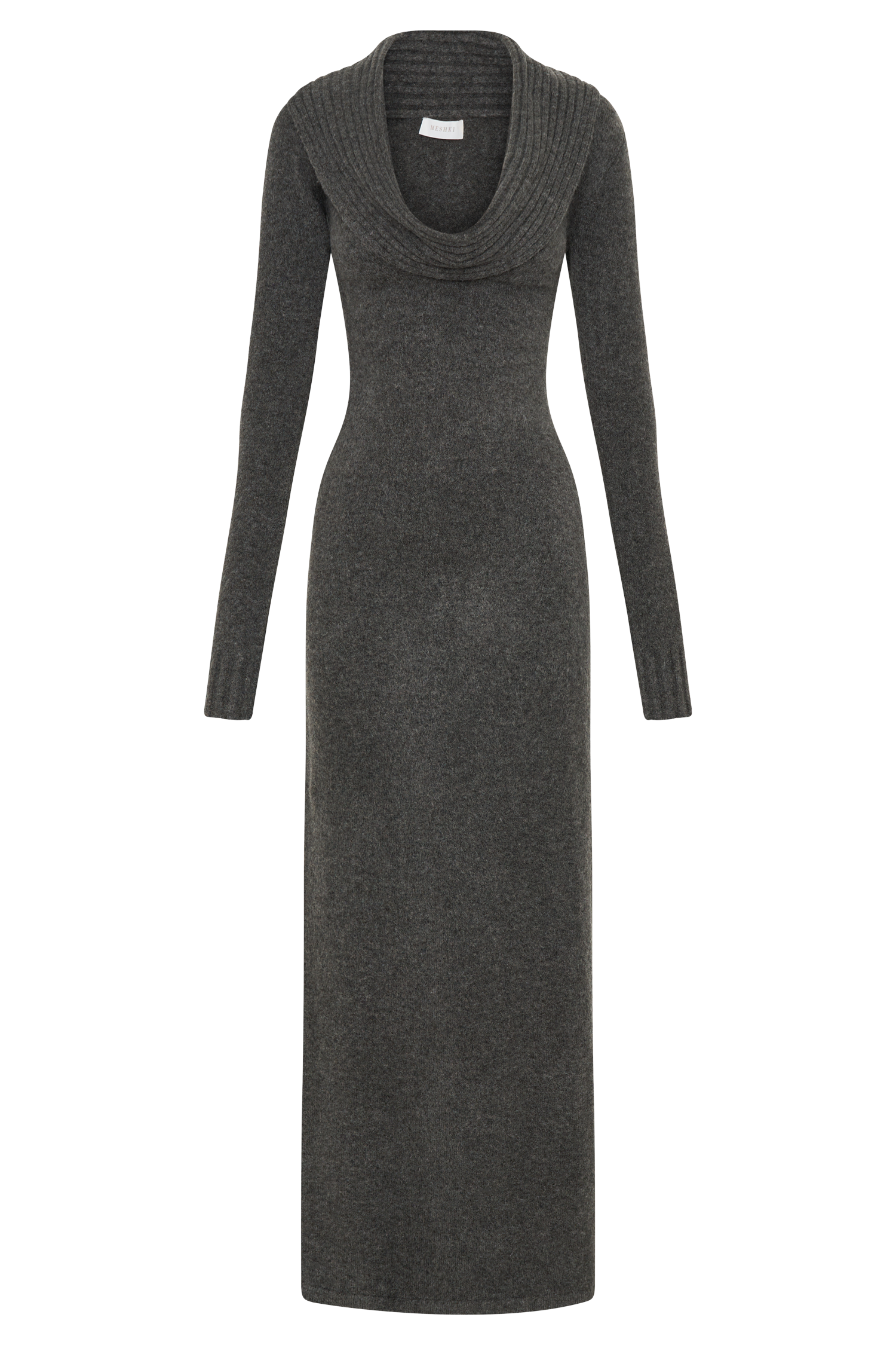 Alessandra Reversible Knit Maxi Dress - Charcoal Marle