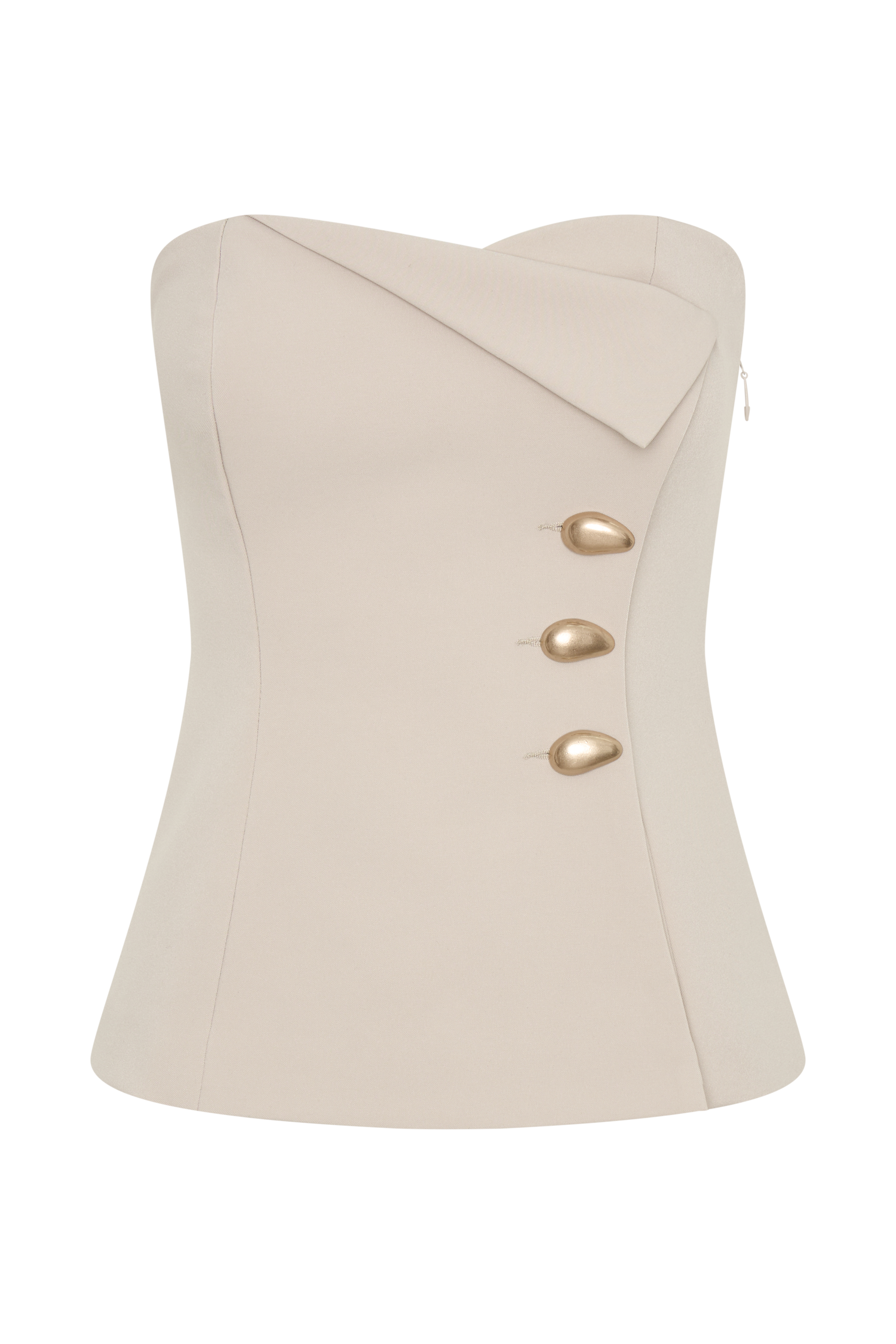Lindie Strapless Suiting Top - Sand