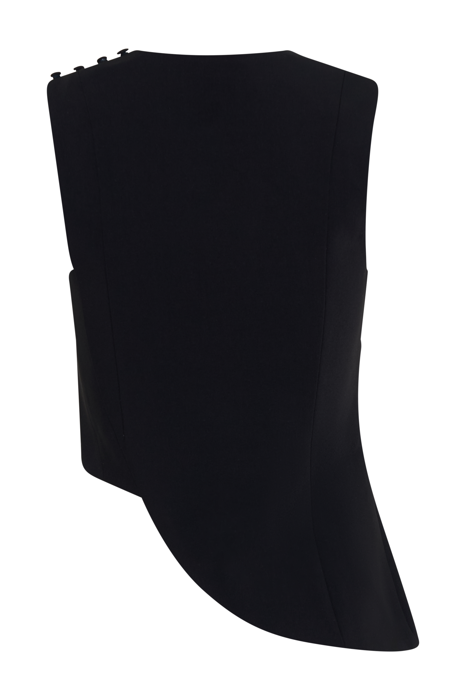 Astrid Asymmetric Sleeveless Suiting Top - Black
