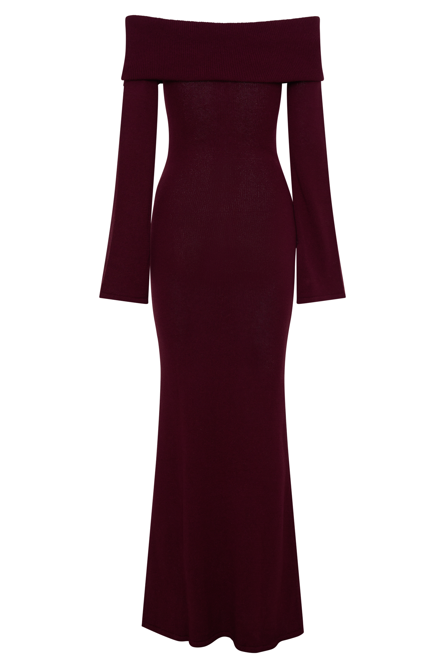 Cameron Off Shoulder Tie Maxi Dress - Merlot