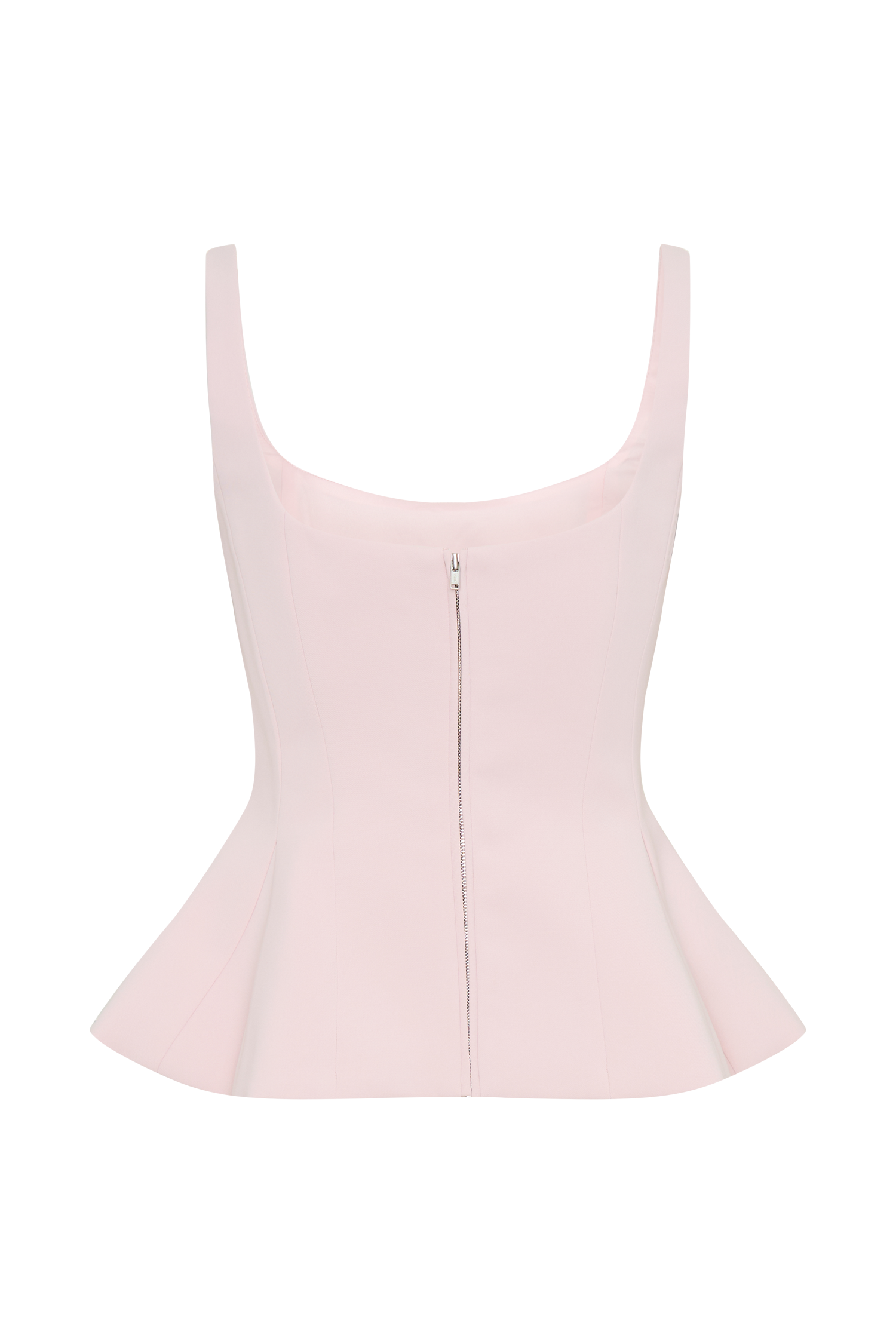 Korrie Suiting Peplum Top - Powder Pink