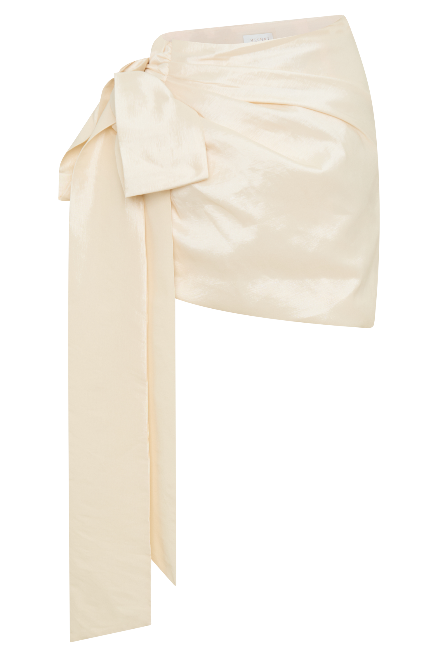 Becca Taffeta Mini Skirt With Tie - Ivory
