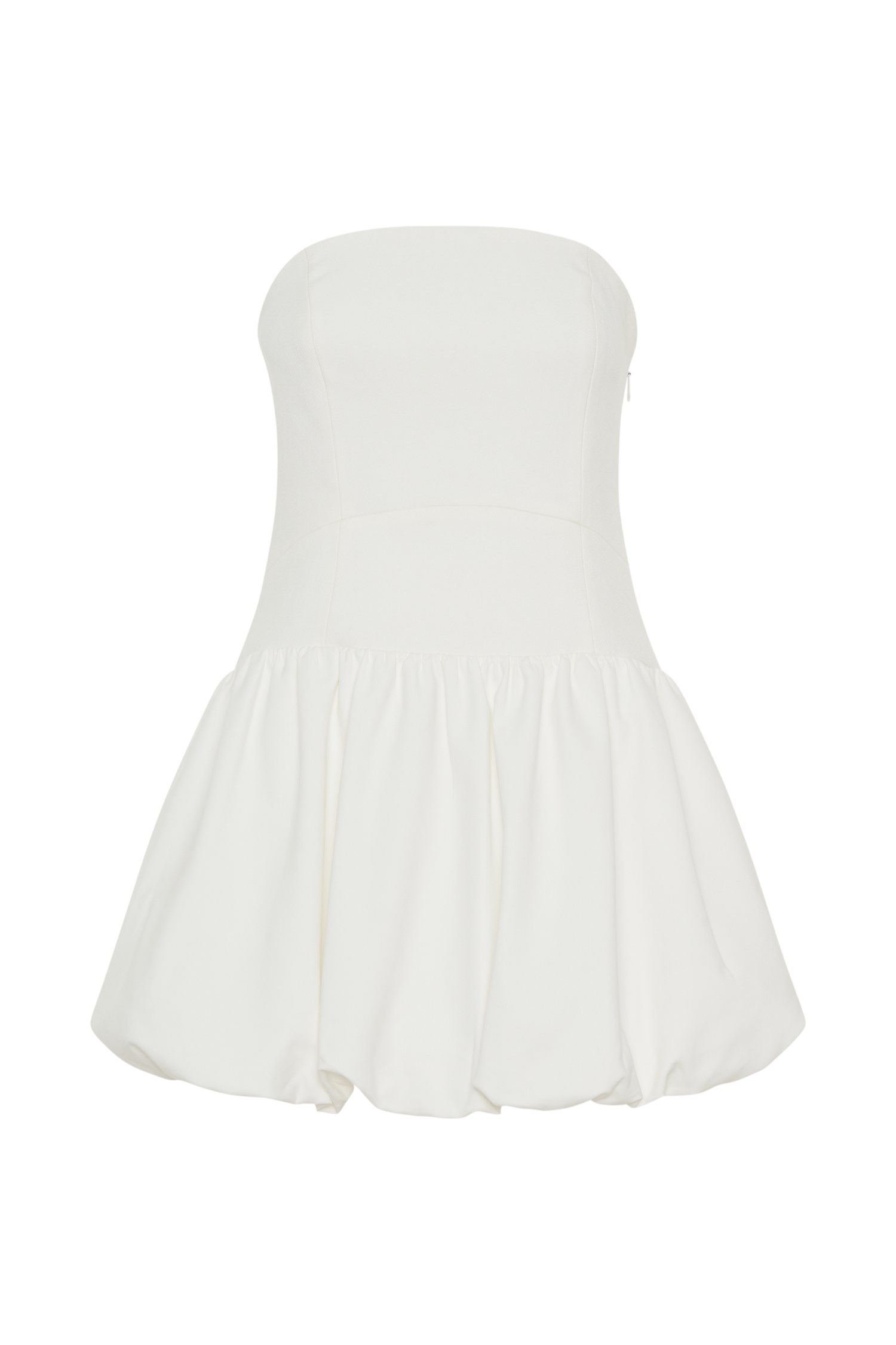 Clementina Strapless Bubble Mini Dress - White