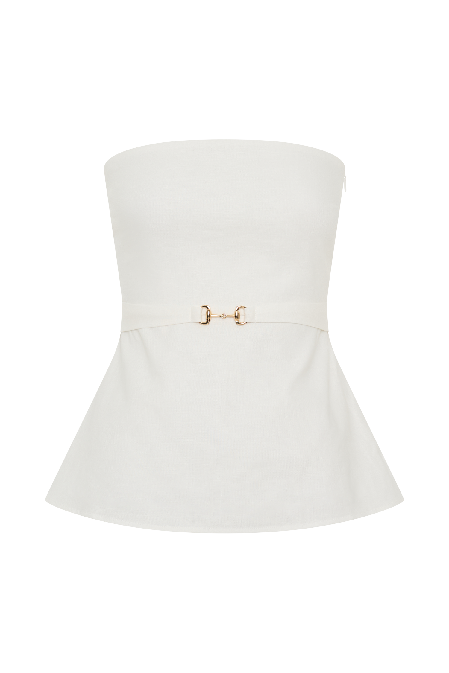 Dora Strapless Linen Top - Ivory