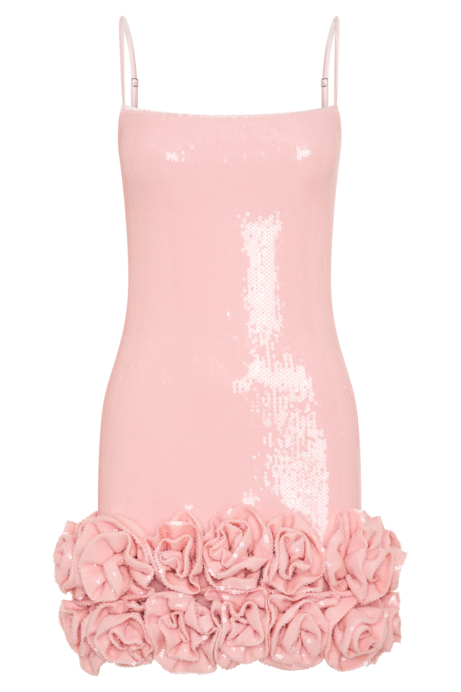 Faye Sequin Flower Mini Dress - Pale Pink