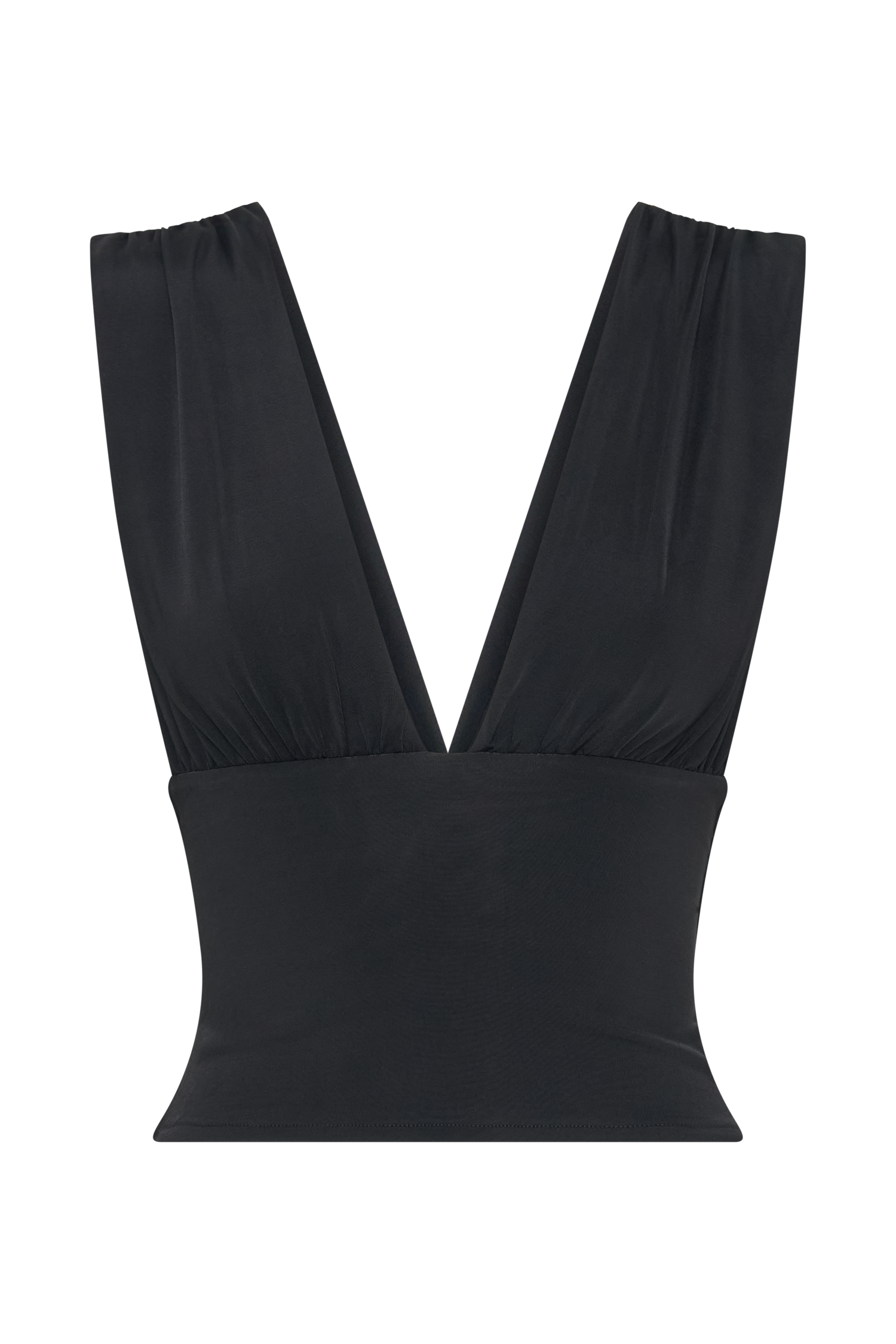 Kerrigan Slinky Ruched Sleeveless Top - Black