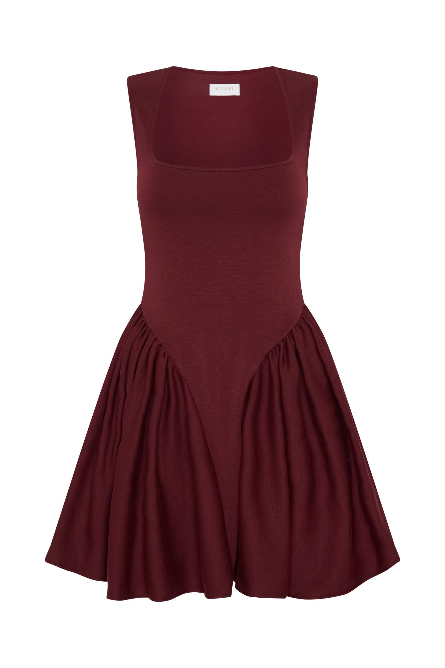 Sharon Scuba Jersey Mini Dress - Wine