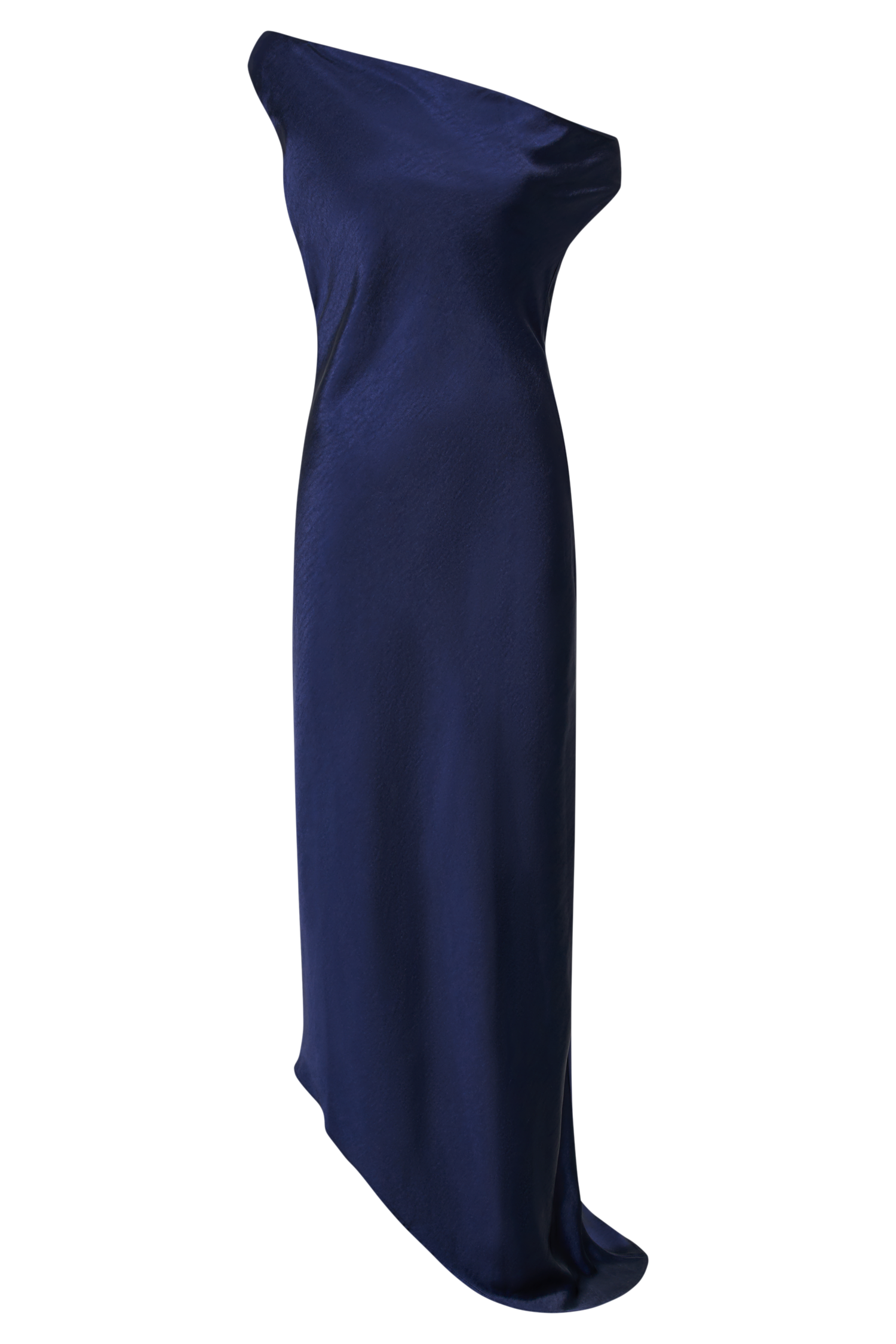 Yvette Slip Maxi Dress With Asymmetrical Hem - Navy