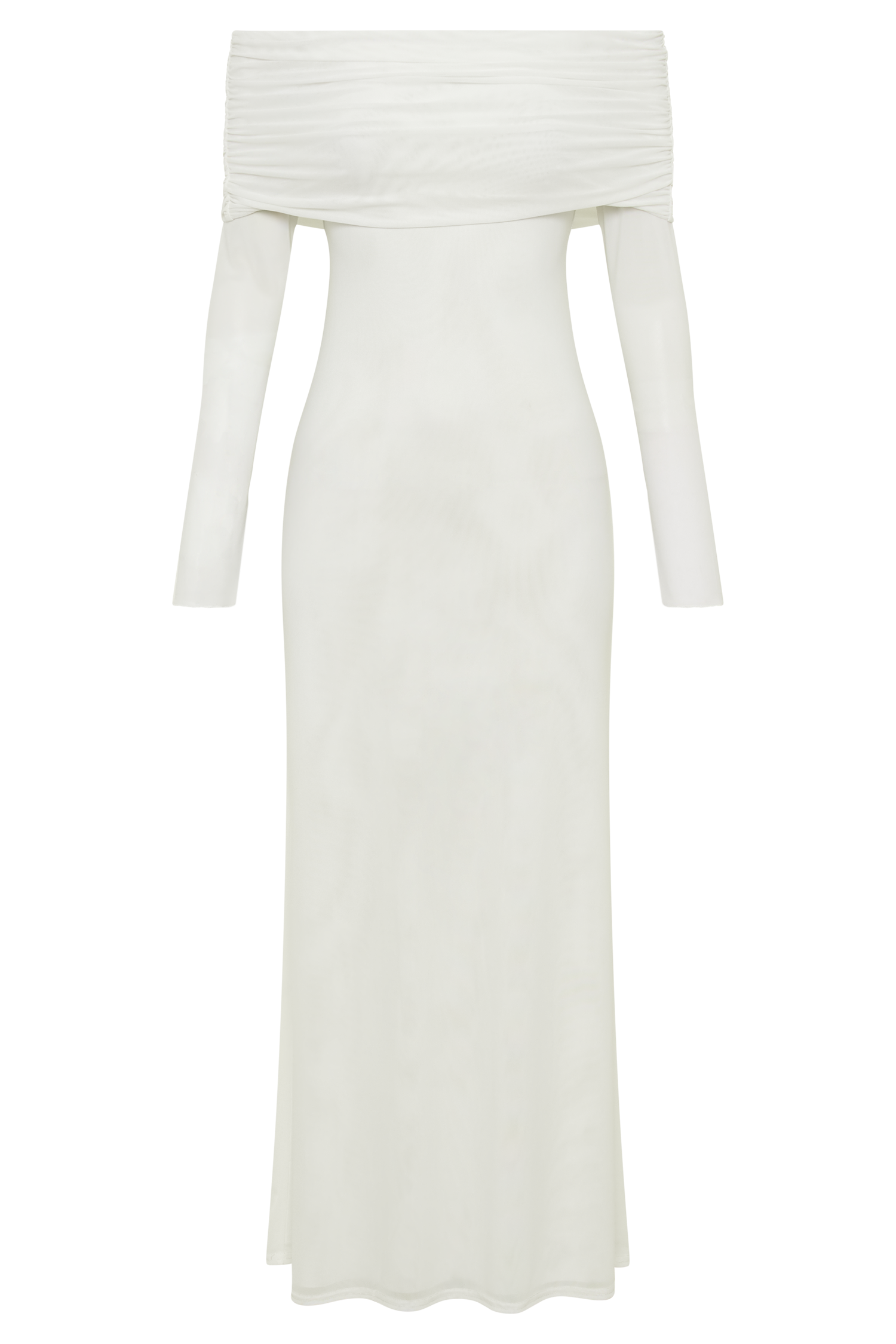 Josie Off Shoulder Mesh Maxi Dress - Ivory
