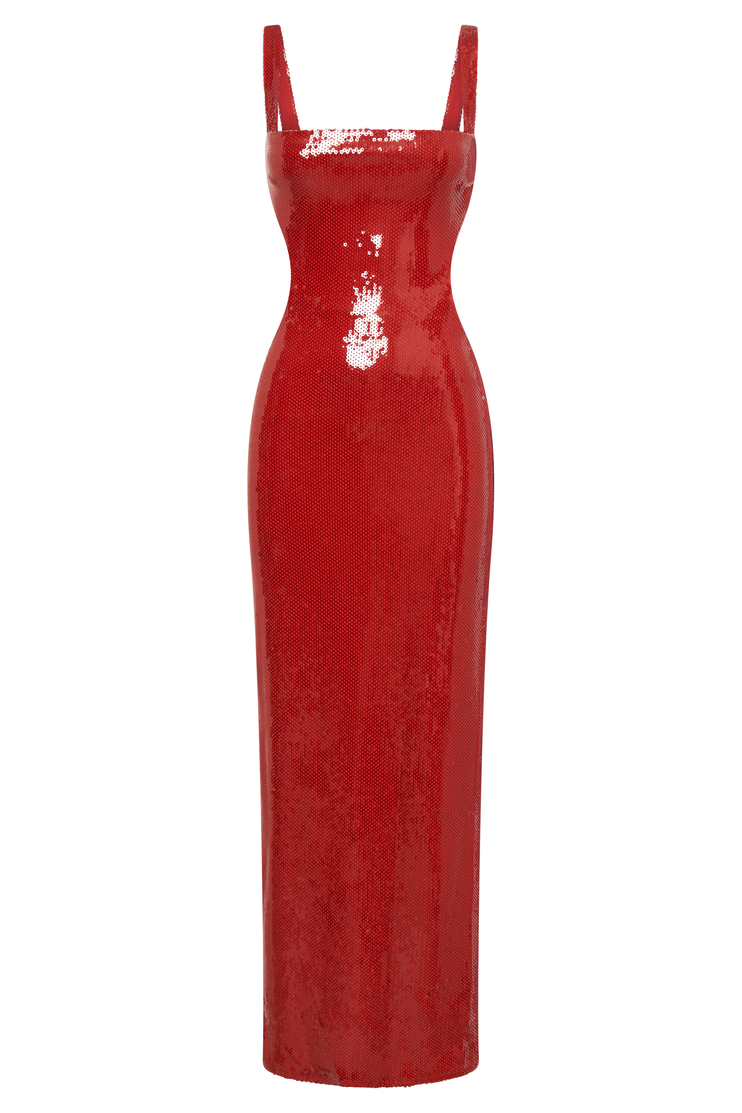 Adoria Sequin Cut Out Maxi Dress - Red