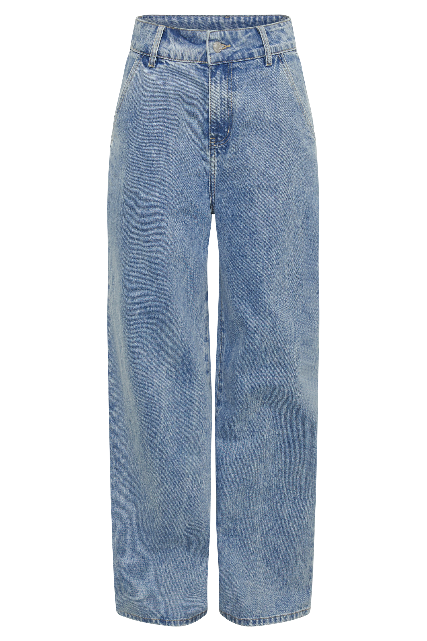 Roxy Wide Leg High Waist Denim Jeans - Mid Blue