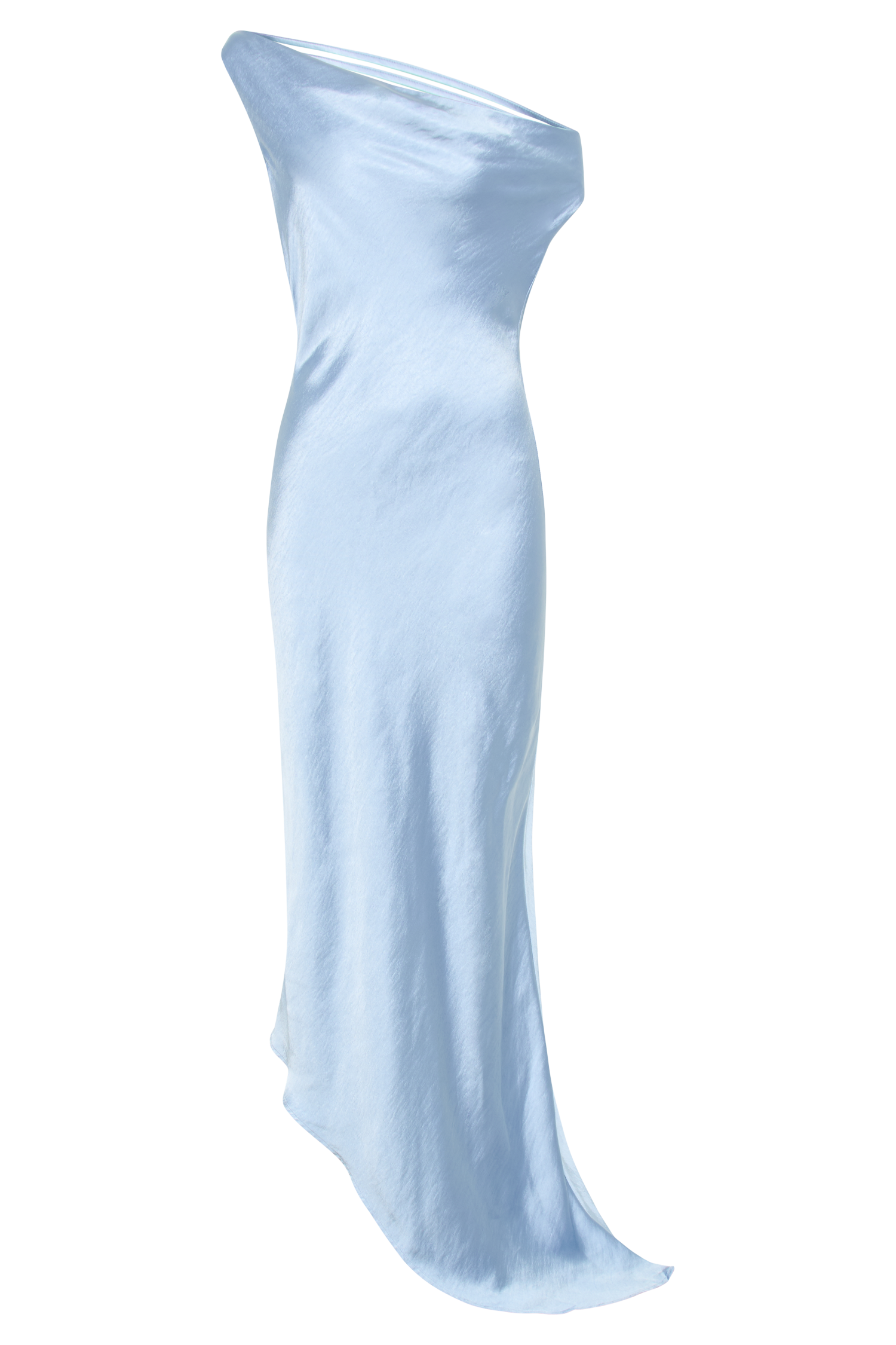Yvette Slip Maxi Dress With Asymmetrical Hem - Cornflower Blue