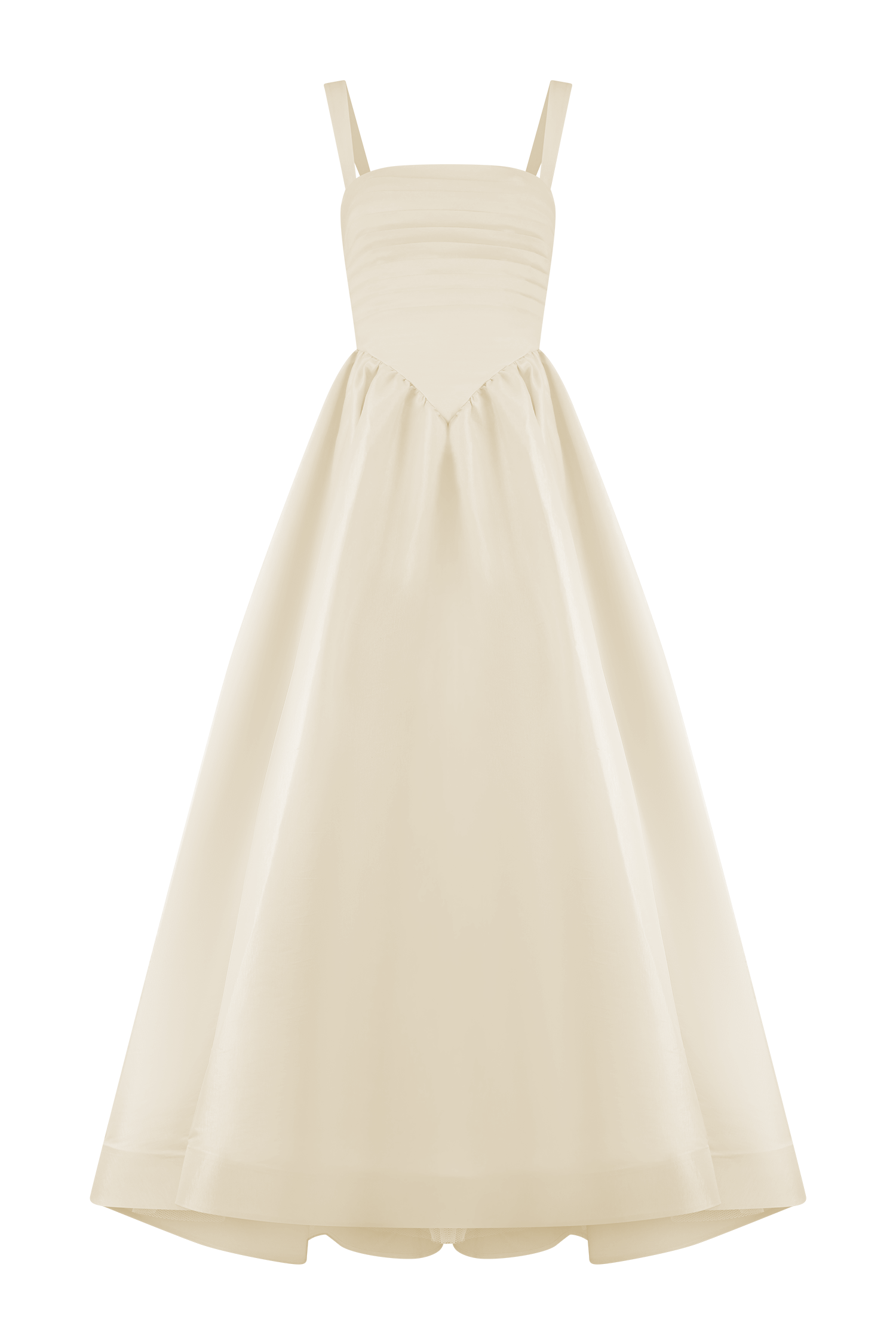 Carla Ruched Gown - Cream Ivory