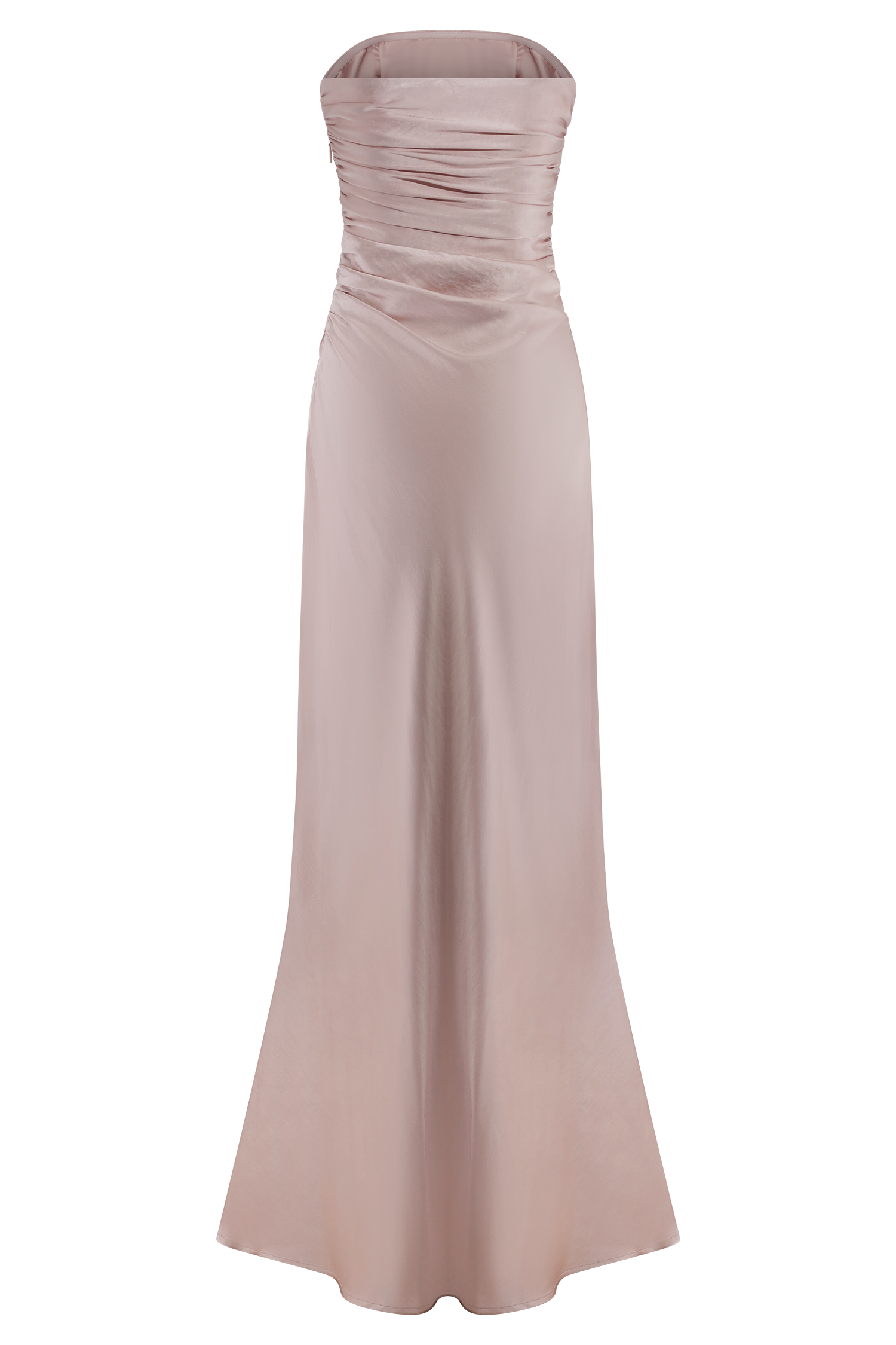 Cedar Strapless Satin Maxi Dress - Soft Pink