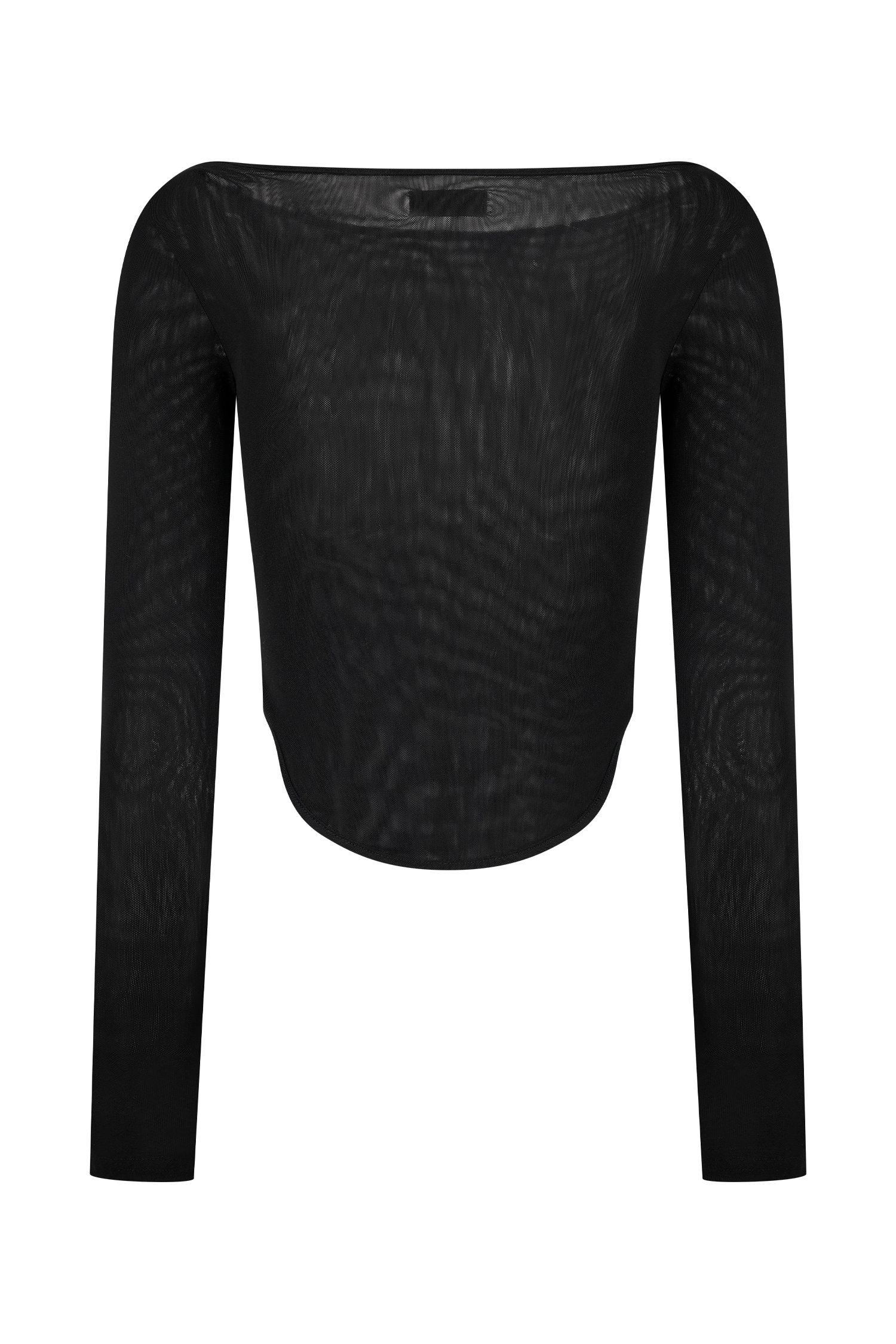 Colette Boat Neck Mesh Top - Black