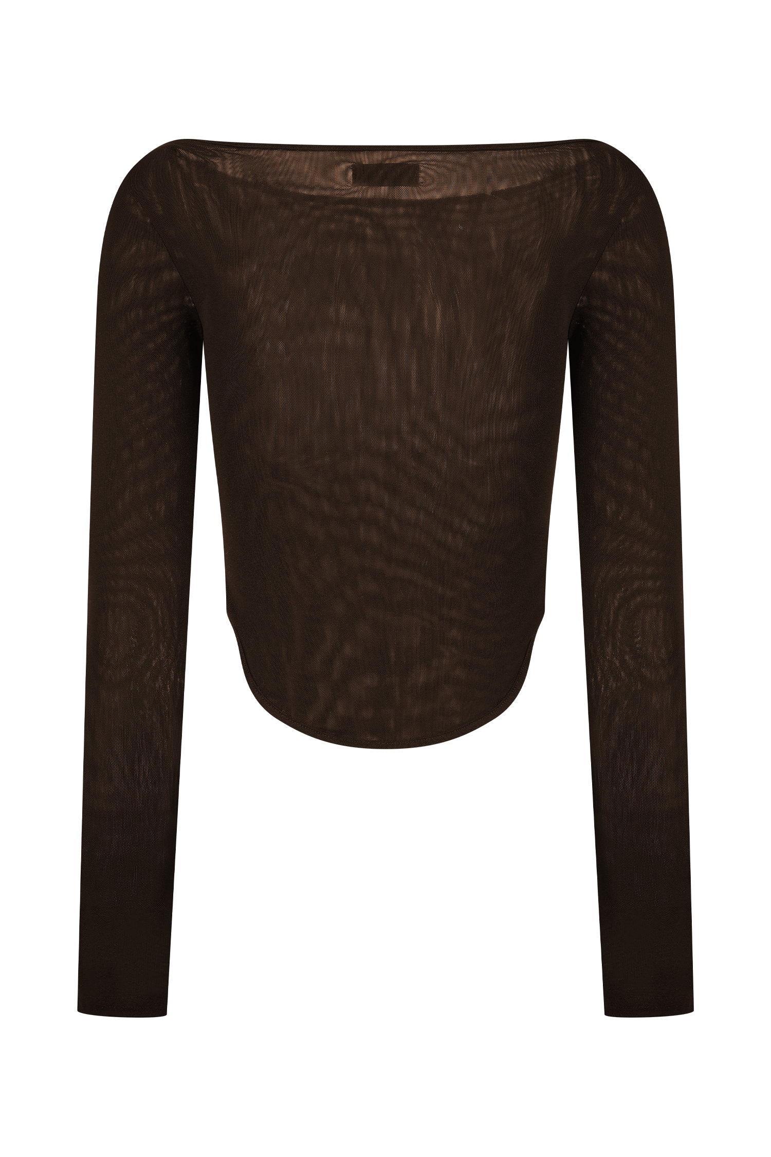 Colette Boat Neck Mesh Top - Dark Chocolate